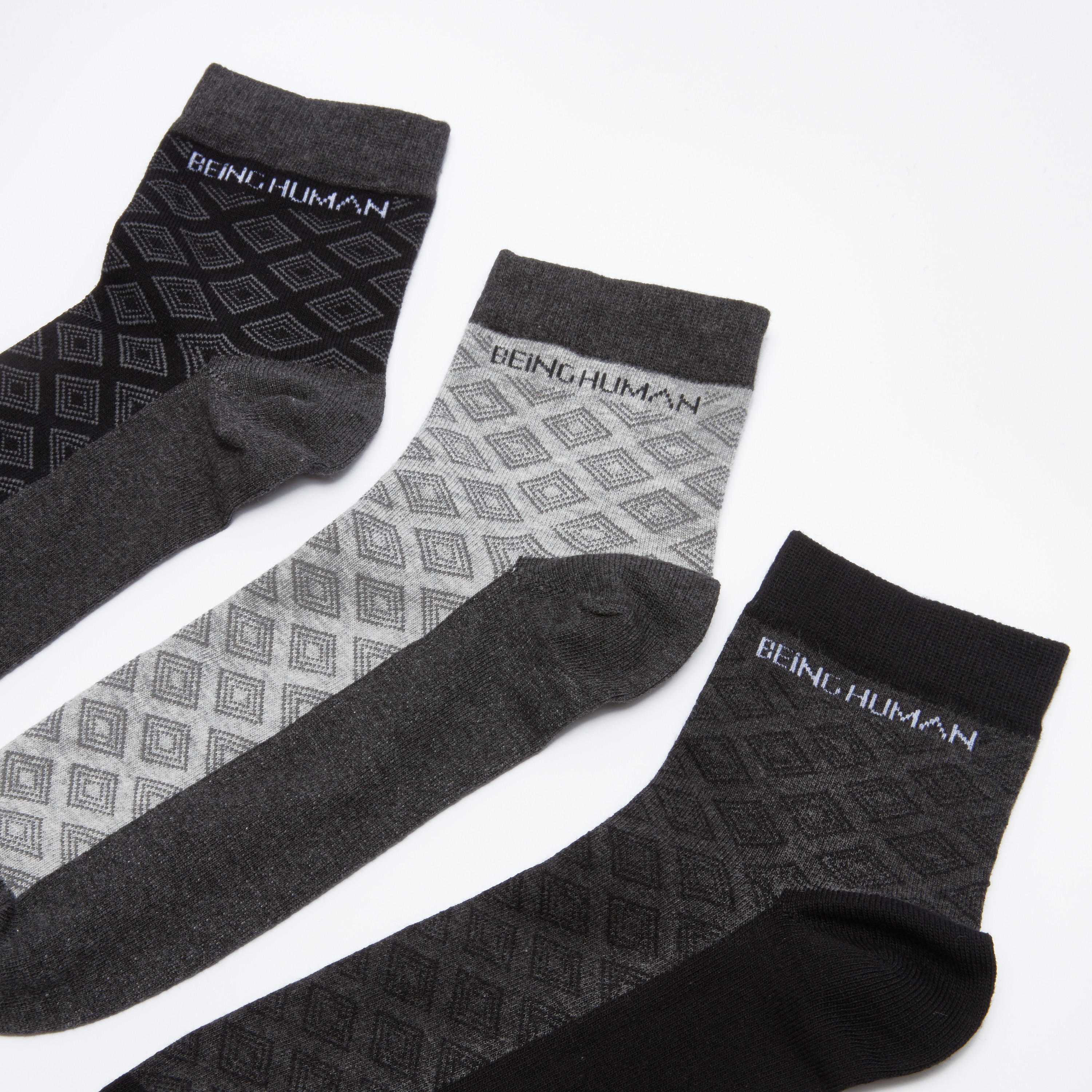 جوارب بطول الكاحل من بيينج هيومان - طقم من 3 أزواج-men-socks-image-3