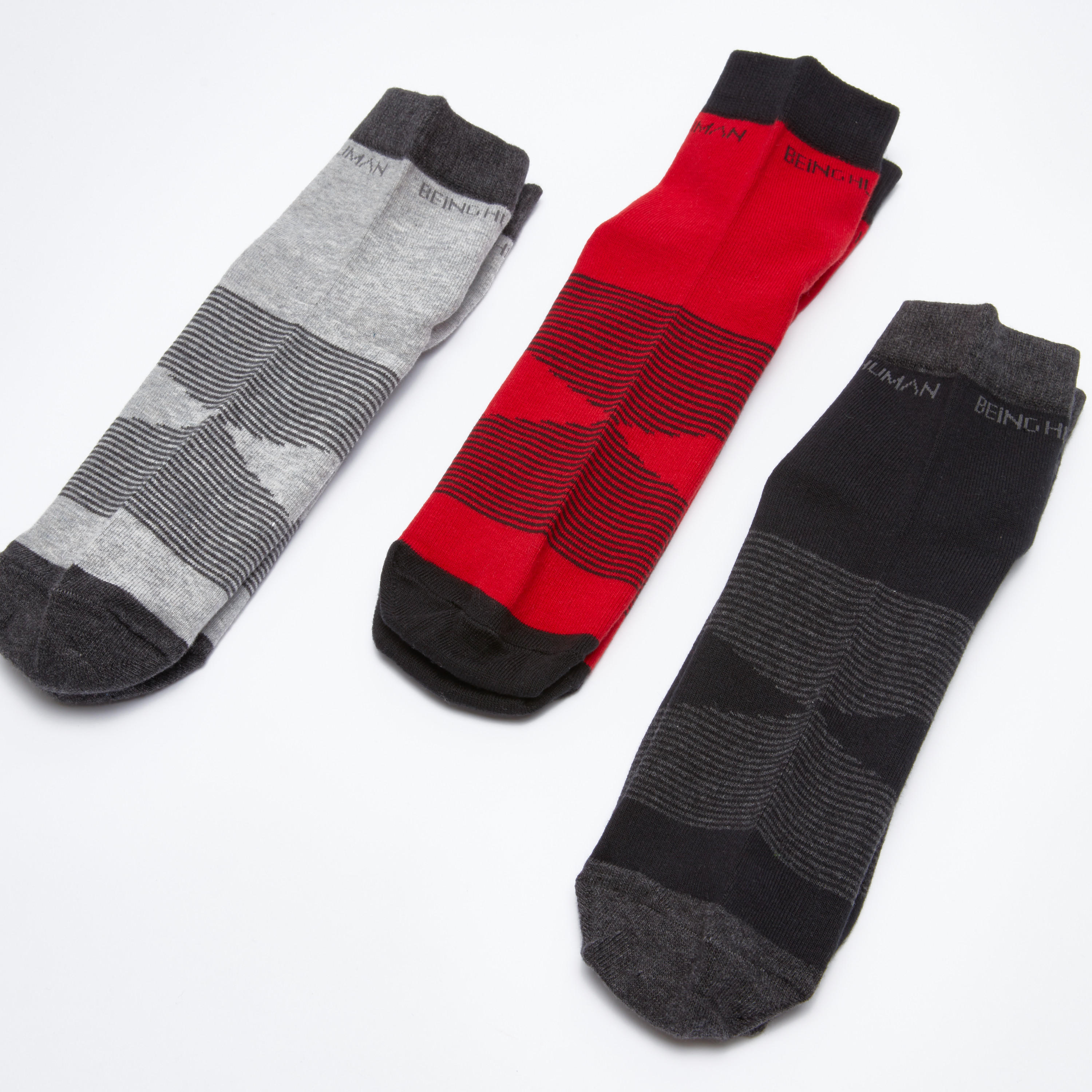 جوارب بطول الكاحل من بيينج هيومان - طقم من 3 أزواج-men-socks-image-1