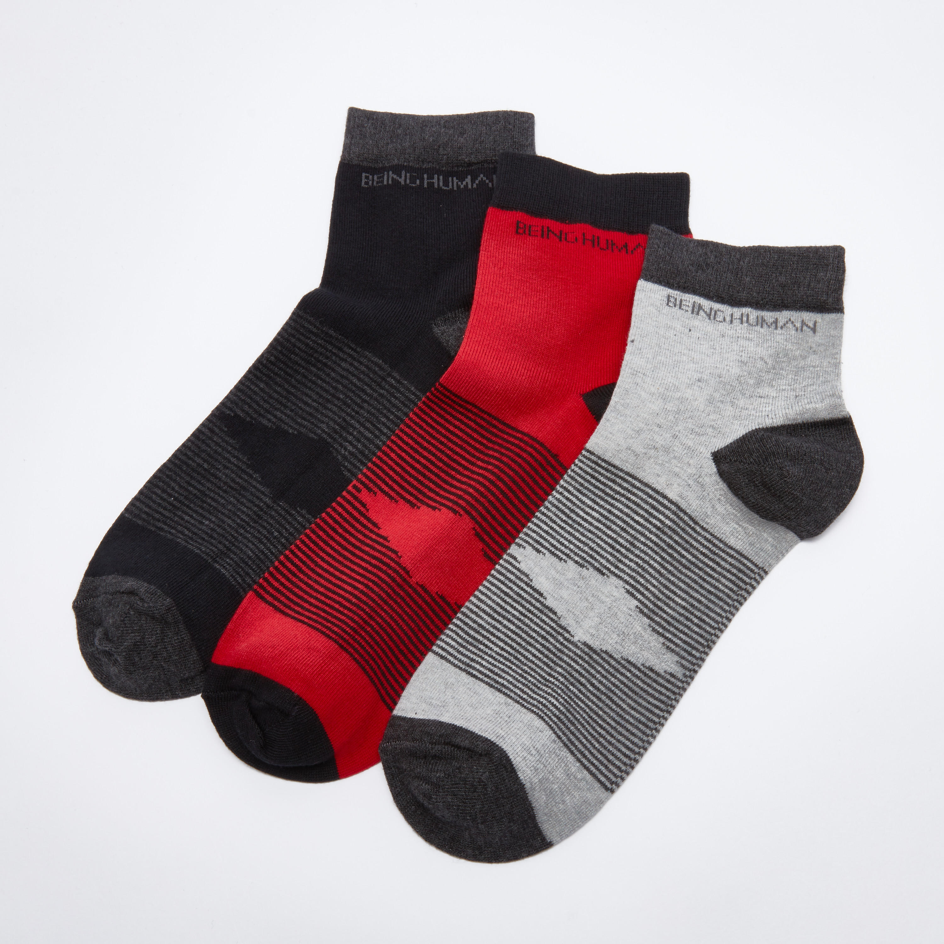 جوارب بطول الكاحل من بيينج هيومان - طقم من 3 أزواج-men-socks-image-2