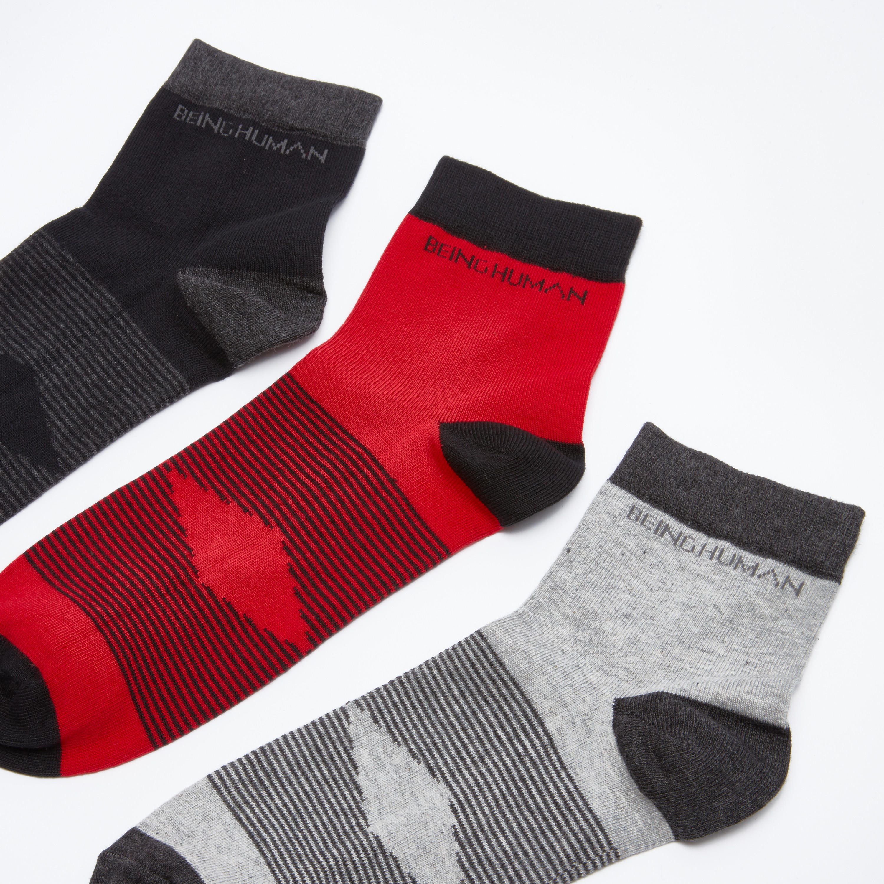 جوارب بطول الكاحل من بيينج هيومان - طقم من 3 أزواج-men-socks-image-3