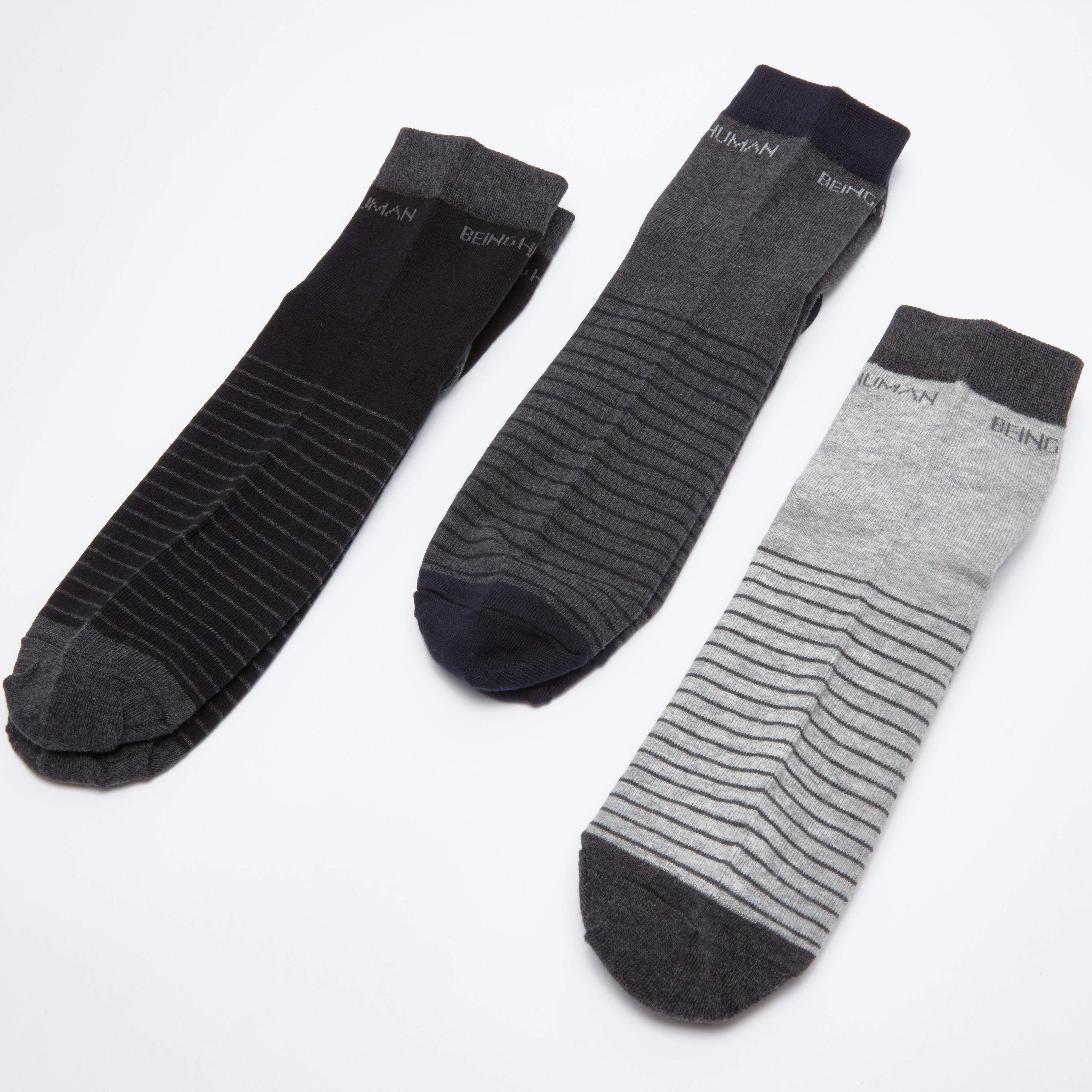جوارب بطول الكاحل من بيينج هيومان - طقم من 3 أزواج-men-socks-image-1