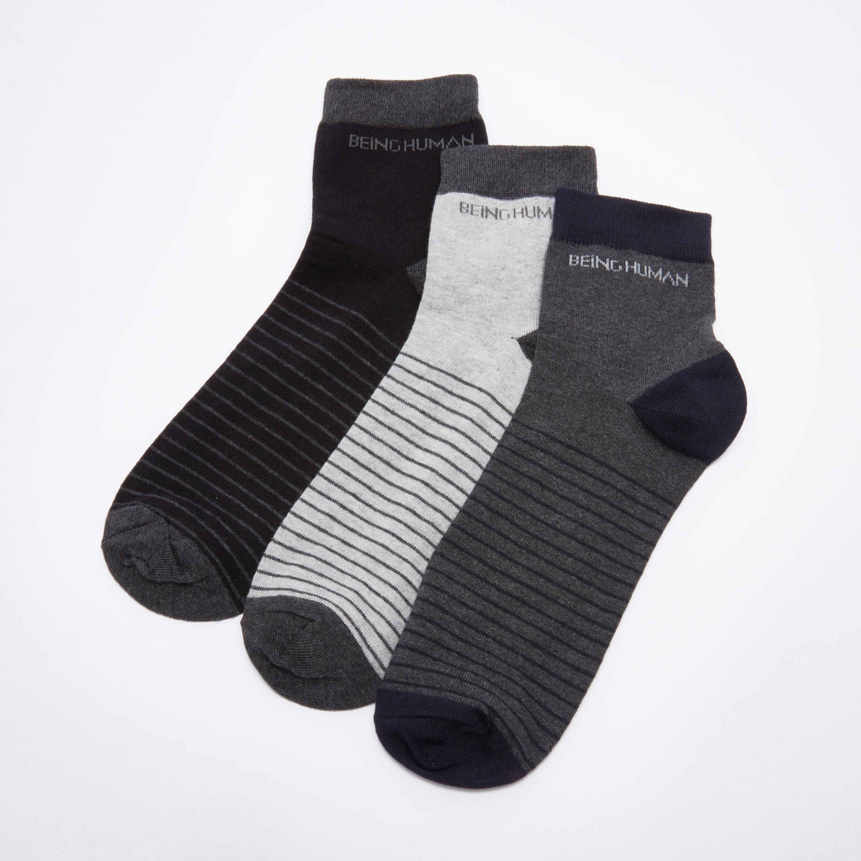 جوارب بطول الكاحل من بيينج هيومان - طقم من 3 أزواج-men-socks-image-2