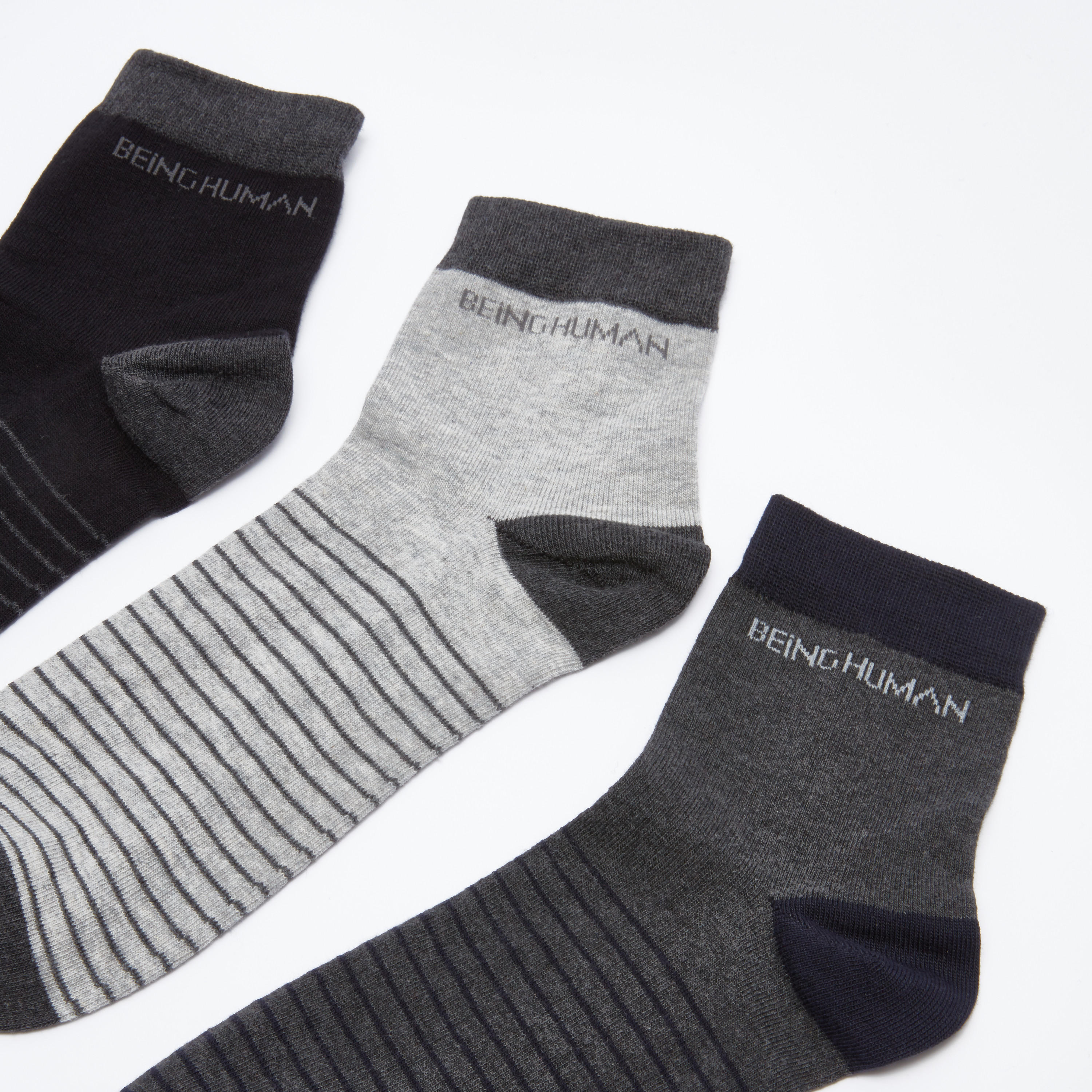 جوارب بطول الكاحل من بيينج هيومان - طقم من 3 أزواج-men-socks-image-3