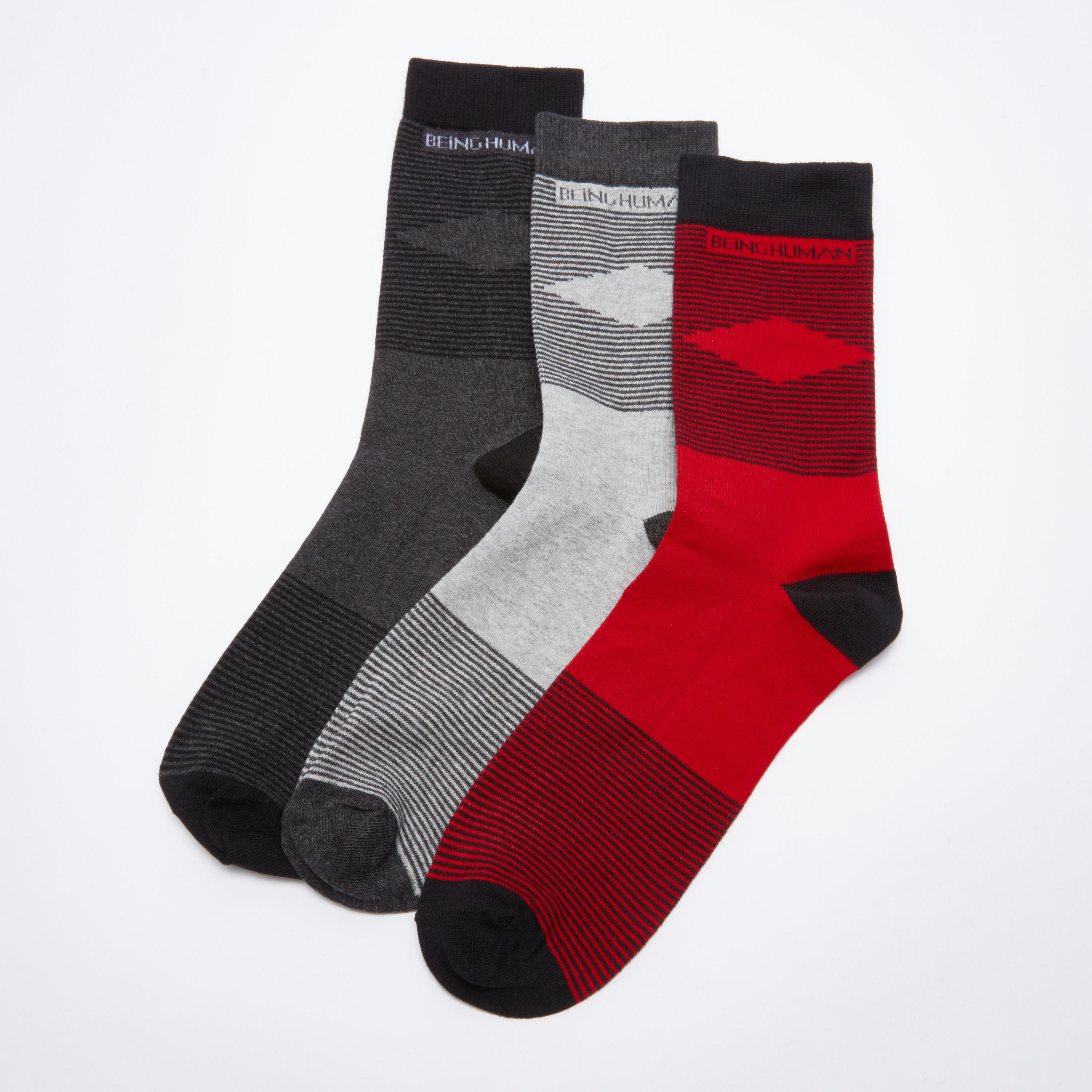 جوارب مقلّمة من بيينج هيومان - طقم من 3 أزواج-men-socks-image-2