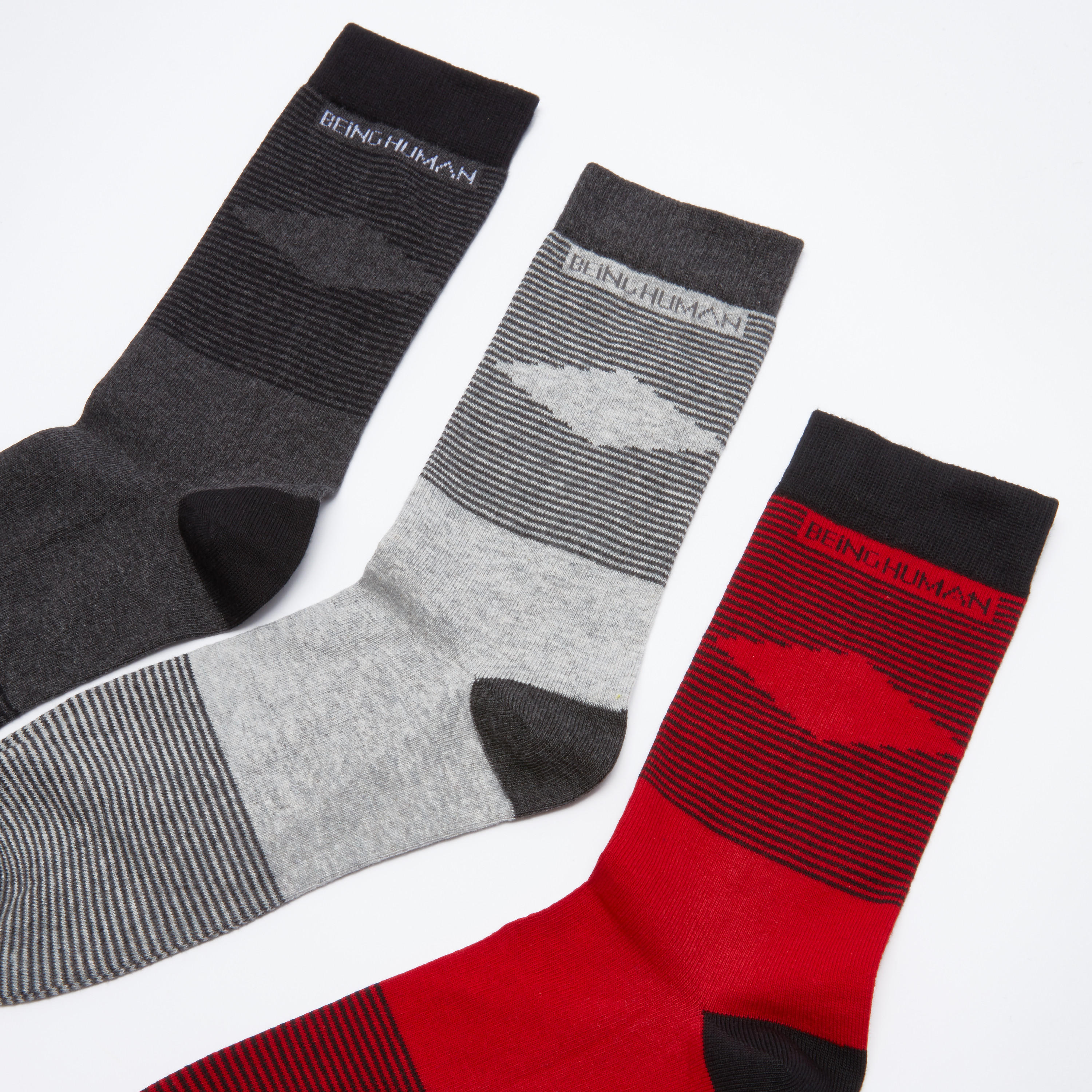 جوارب مقلّمة من بيينج هيومان - طقم من 3 أزواج-men-socks-image-3