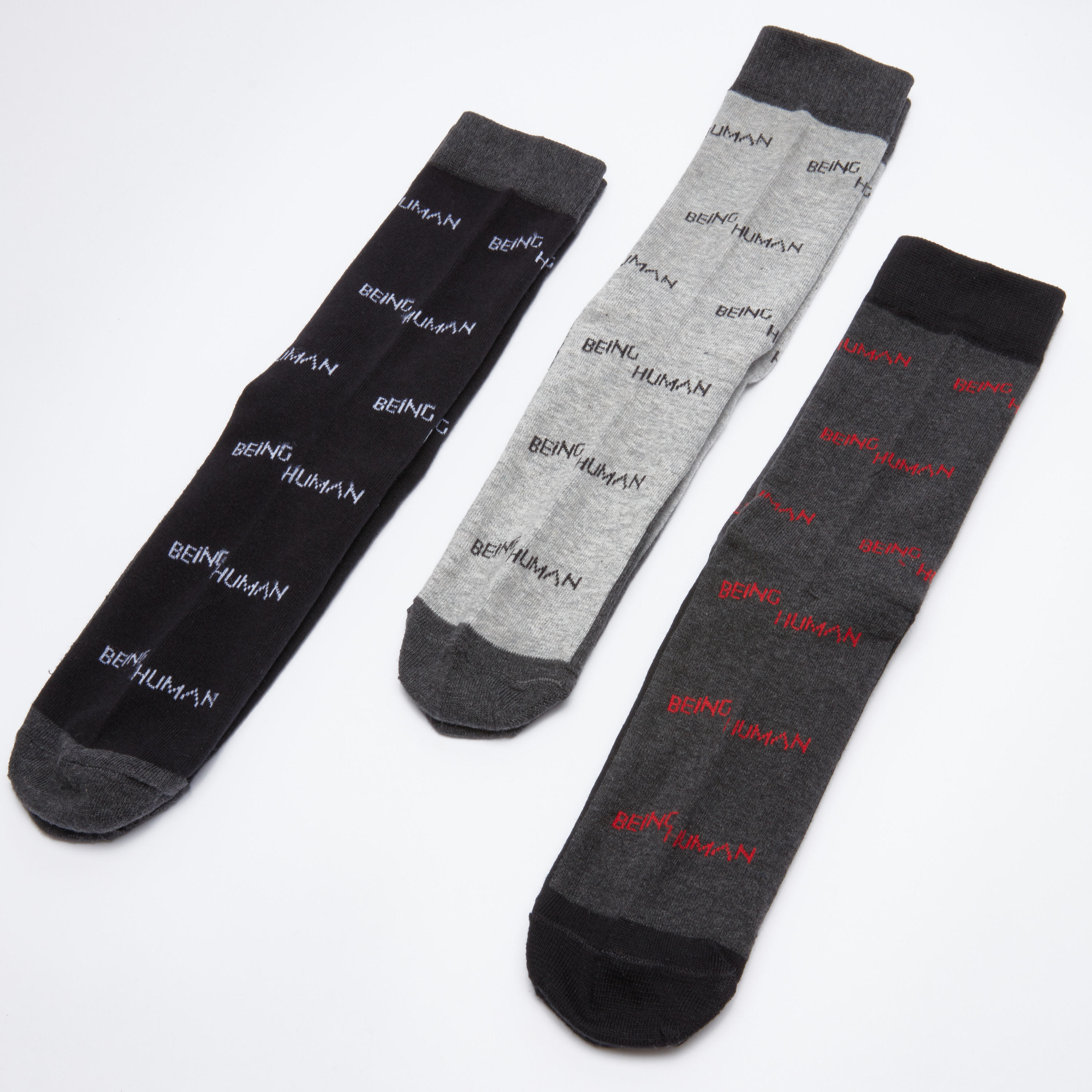 جوارب بطبعات بيينج هيومان - طقم من 3 أزواج-men-socks-image-1