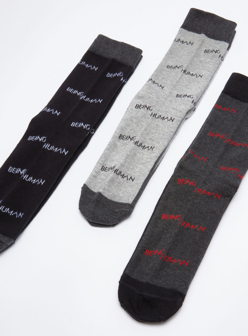 جوارب بطبعات بيينج هيومان - طقم من 3 أزواج-men-socks-image-1