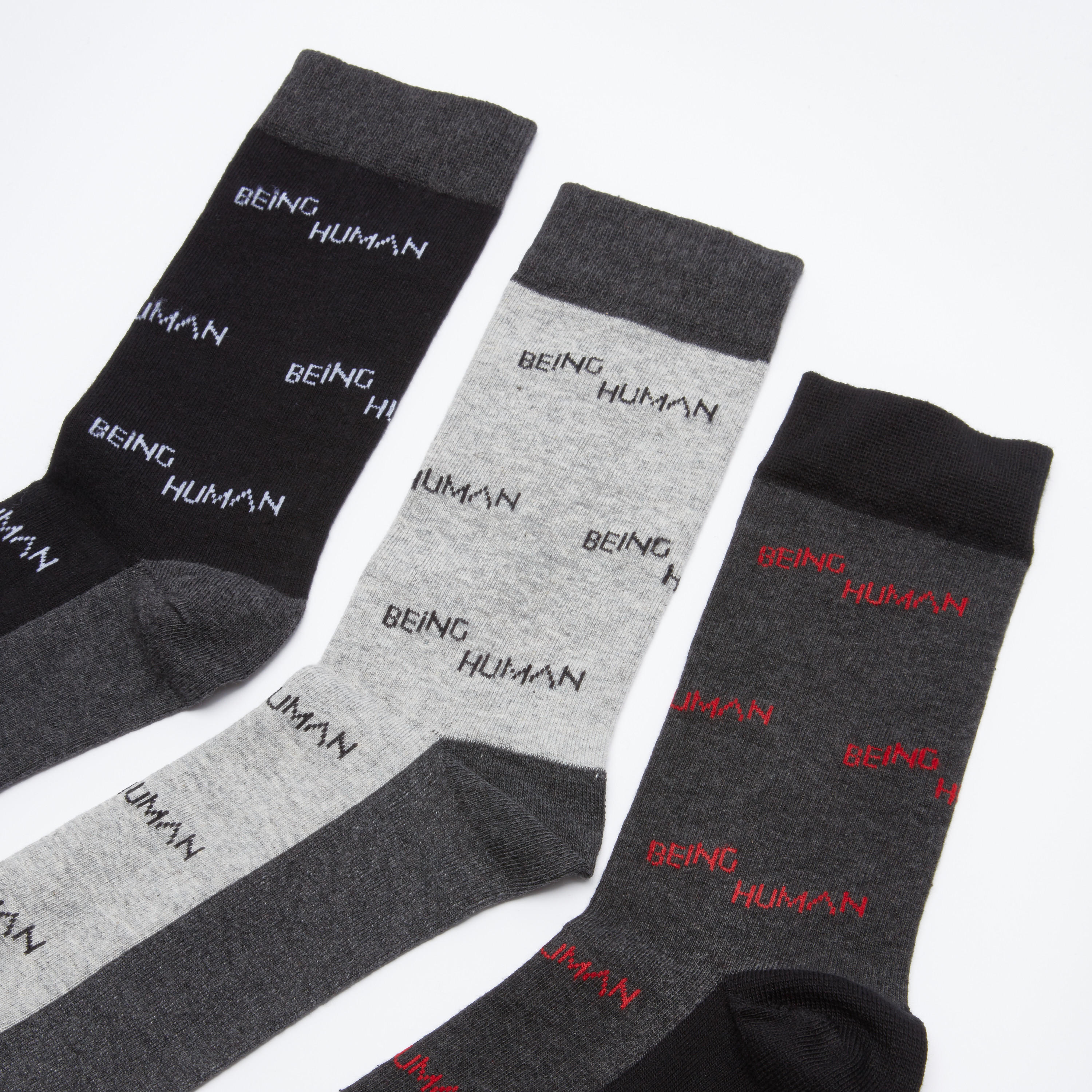 جوارب بطبعات بيينج هيومان - طقم من 3 أزواج-men-socks-image-3