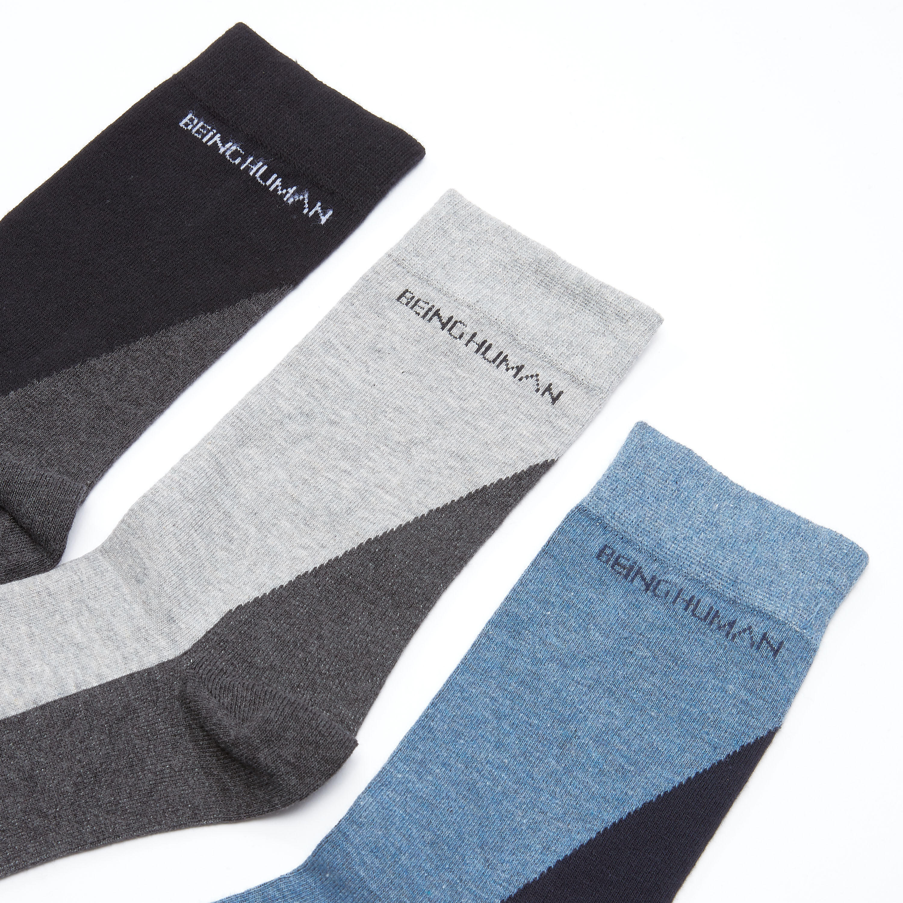 جوارب متوسطة الطول بطبعات بيينج هيومان - مجموعة من 3 أزواج-men-socks-image-2