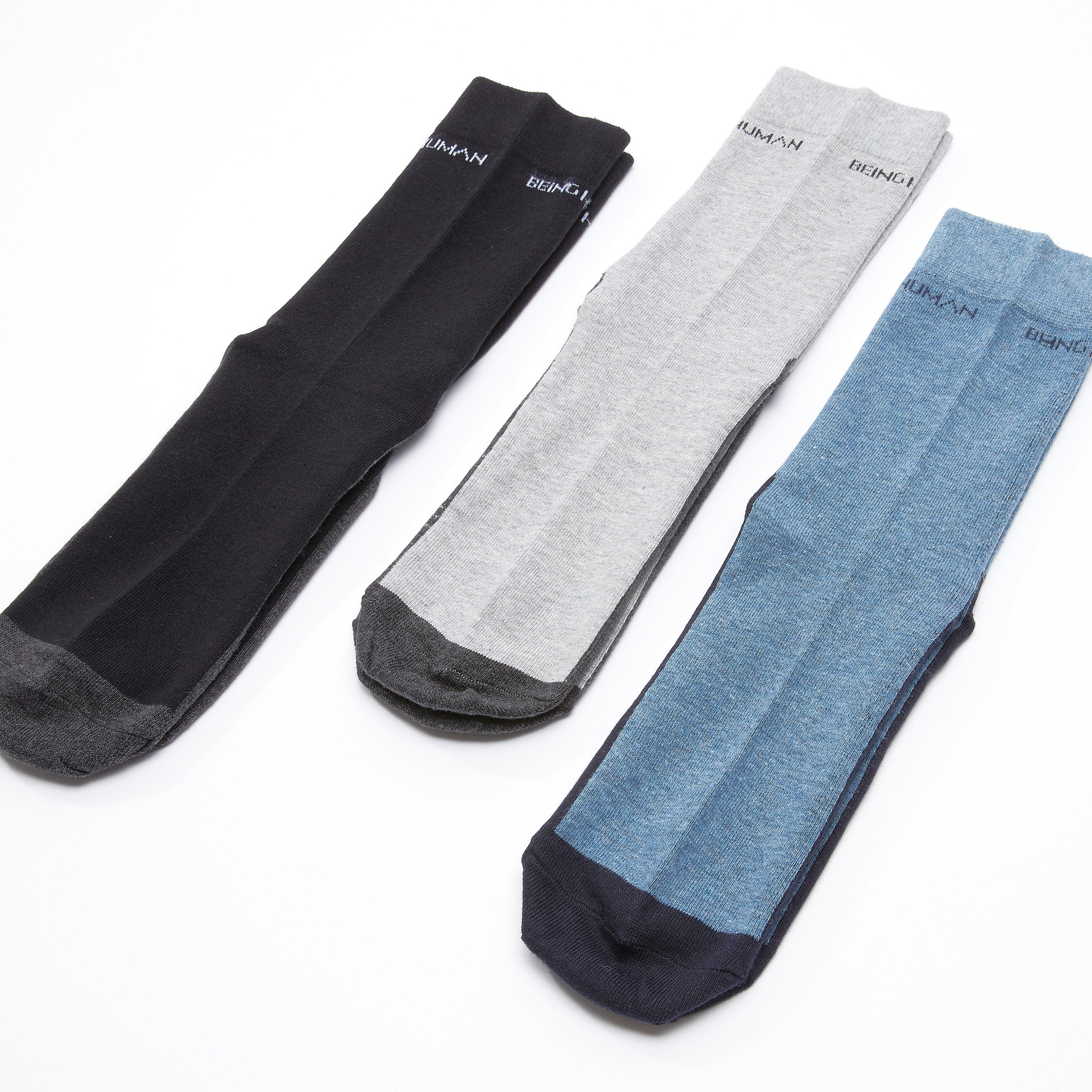 جوارب متوسطة الطول بطبعات بيينج هيومان - مجموعة من 3 أزواج-men-socks-image-3