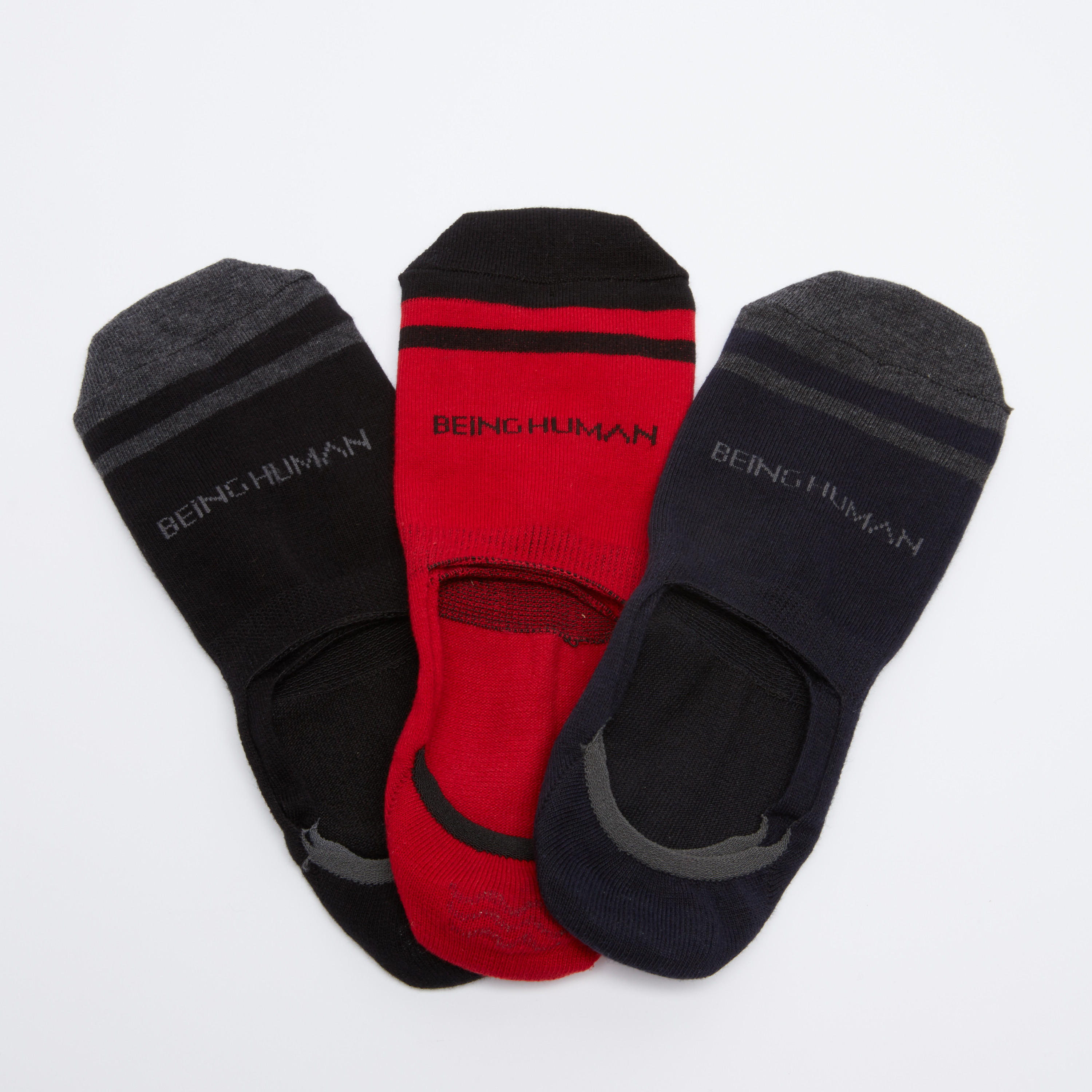 جوارب غير مرئية بطبعات بيينج هيومان - طقم من 3 أزواج-men-socks-image-2
