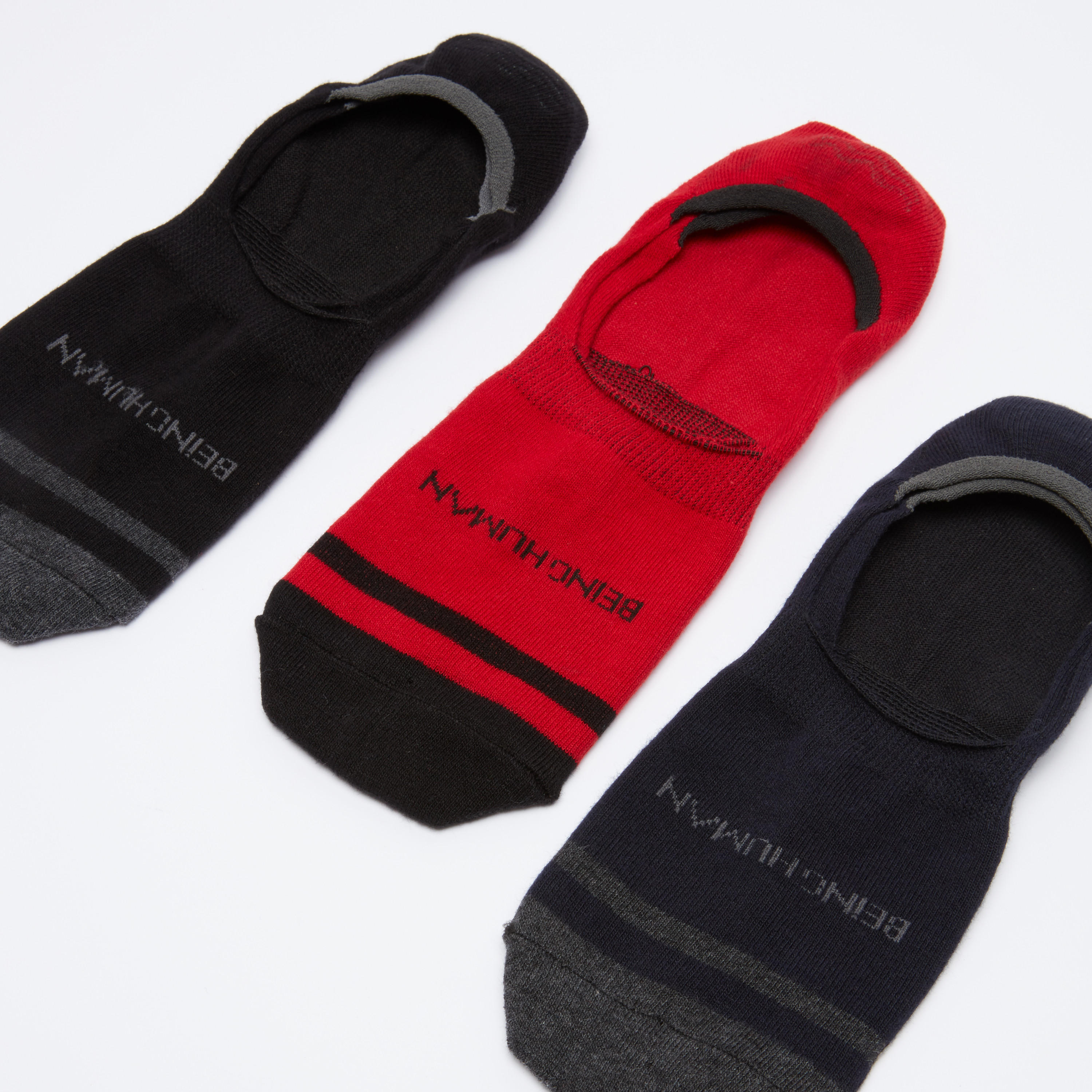 جوارب غير مرئية بطبعات بيينج هيومان - طقم من 3 أزواج-men-socks-image-3
