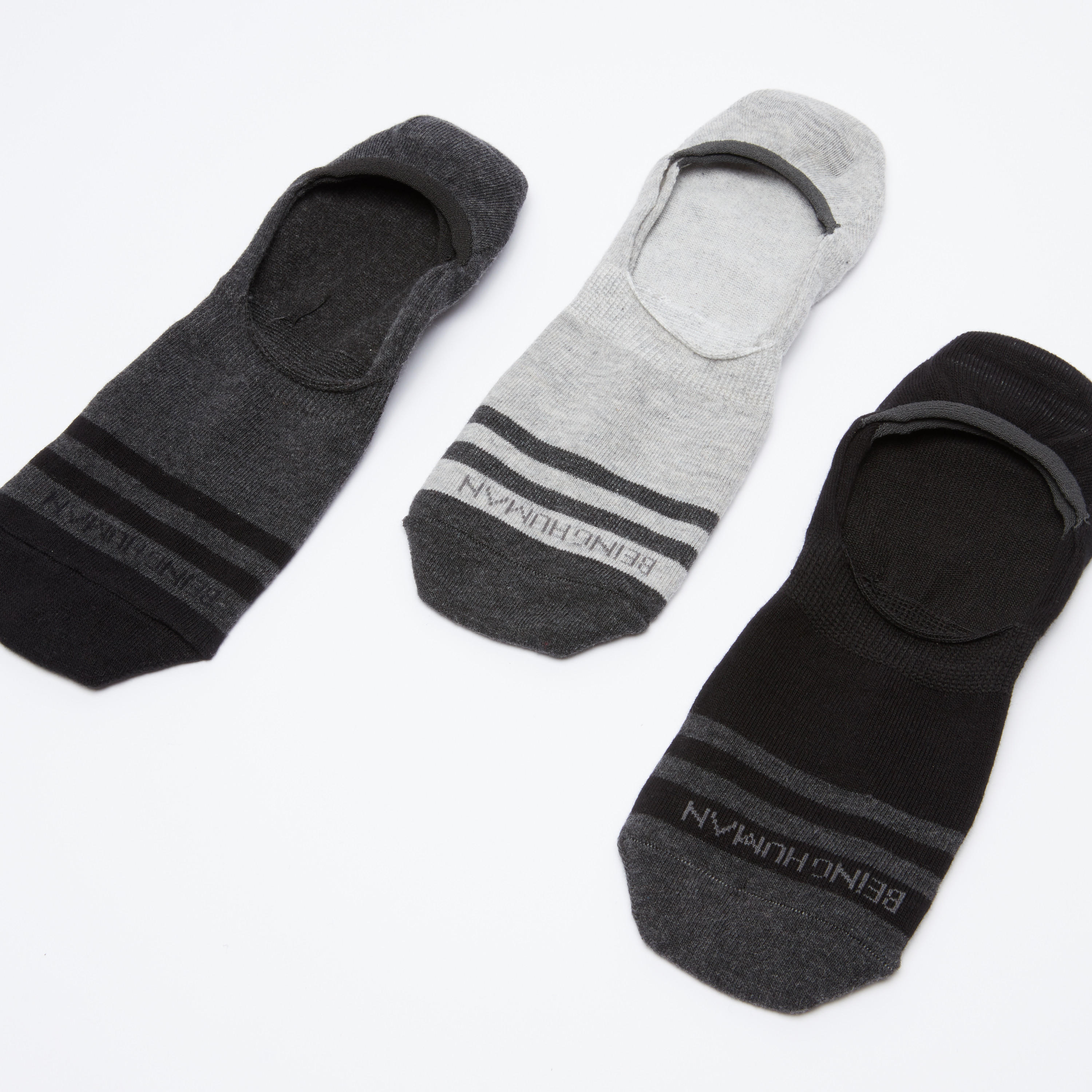 جوارب غير مرئية مقلّمة من بيينج هيومان - طقم من 3 أزواج-men-socks-image-1