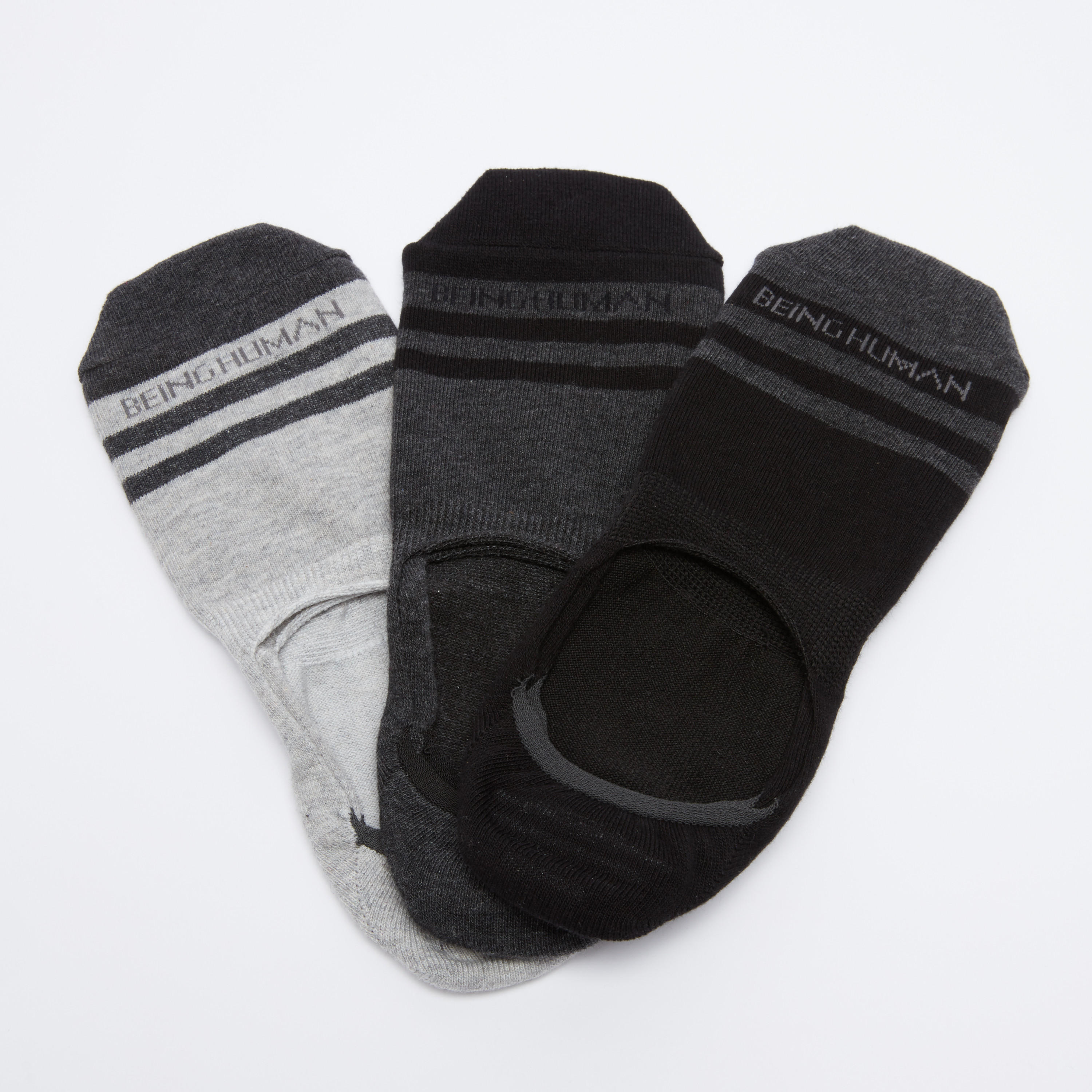 جوارب غير مرئية مقلّمة من بيينج هيومان - طقم من 3 أزواج-men-socks-image-2