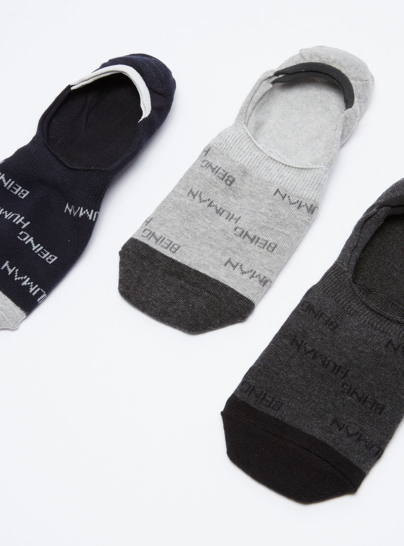 جوارب غير مرئية بطبعات بيينج هيومان - طقم من 3 أزواج-men-socks-image-1