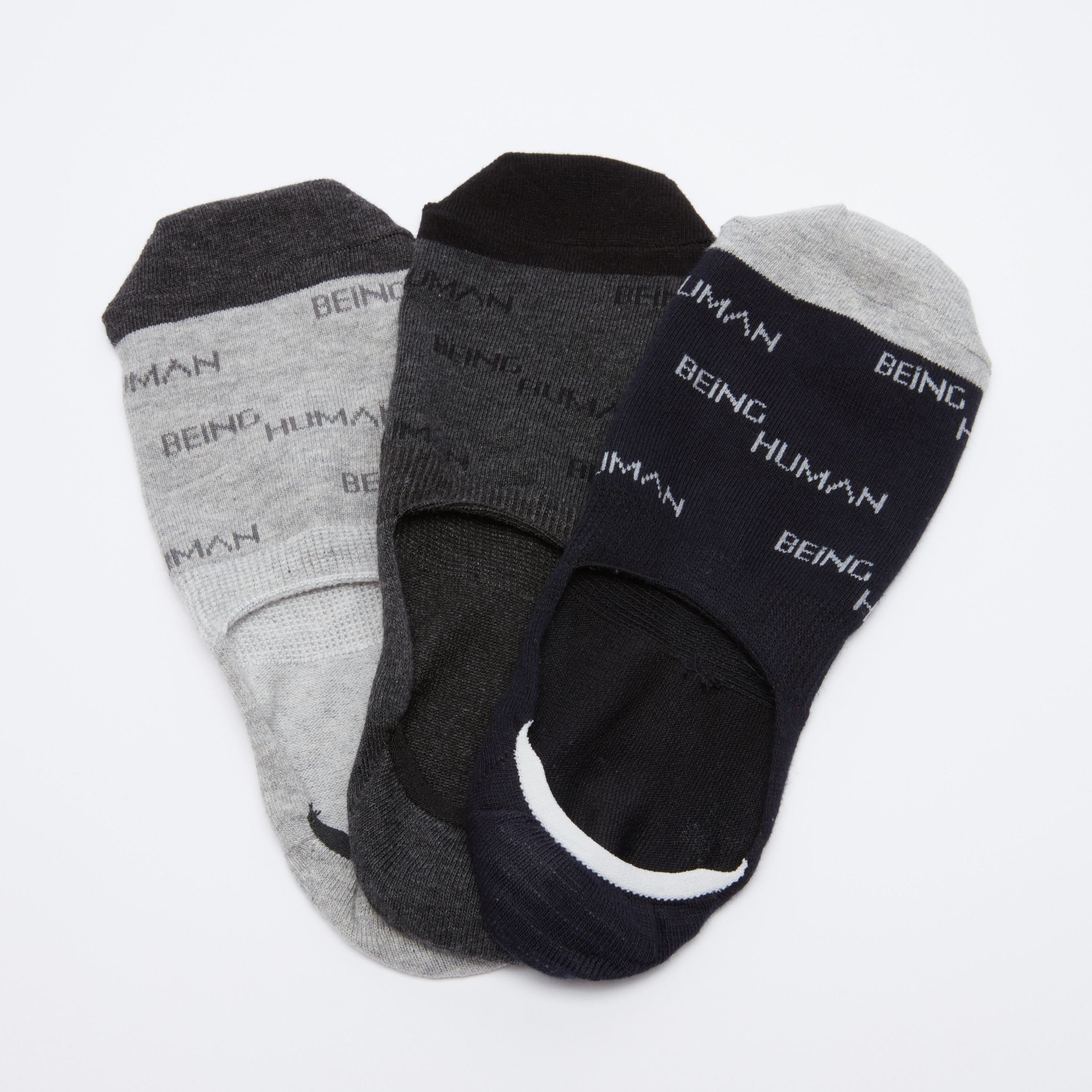 جوارب غير مرئية بطبعات بيينج هيومان - طقم من 3 أزواج-men-socks-image-2