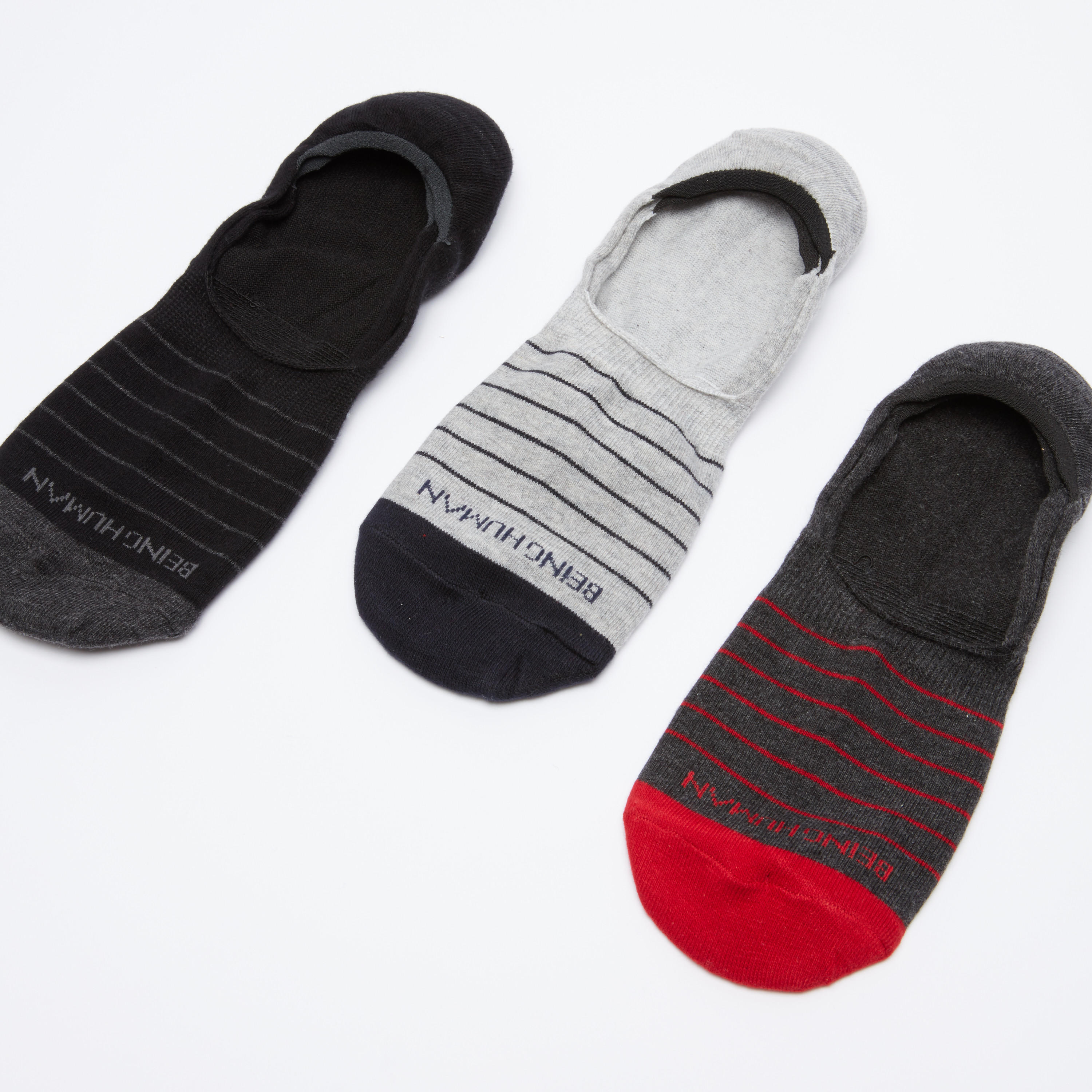 جوارب غير مرئية متنوعة من بيينج هيومان - طقم من 3 أزواج-men-socks-image-1