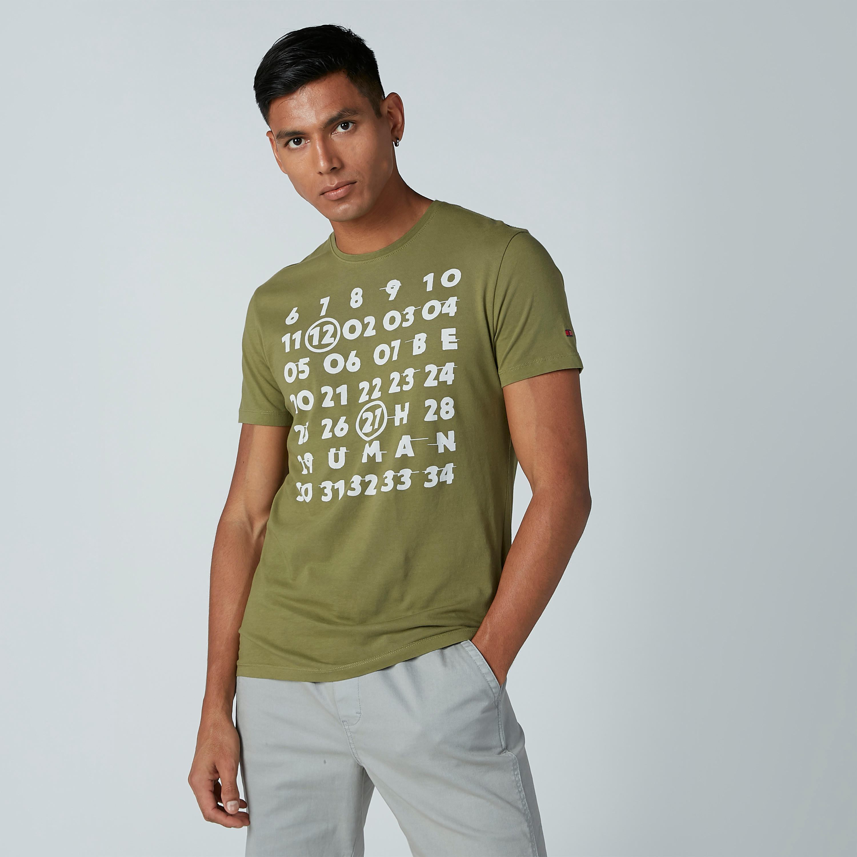 تيشيرت كاجوال بأكمام قصيرة وطبعات بيينج هيومان-men-clothing-tshirtsandpolos-tshirts-image-1