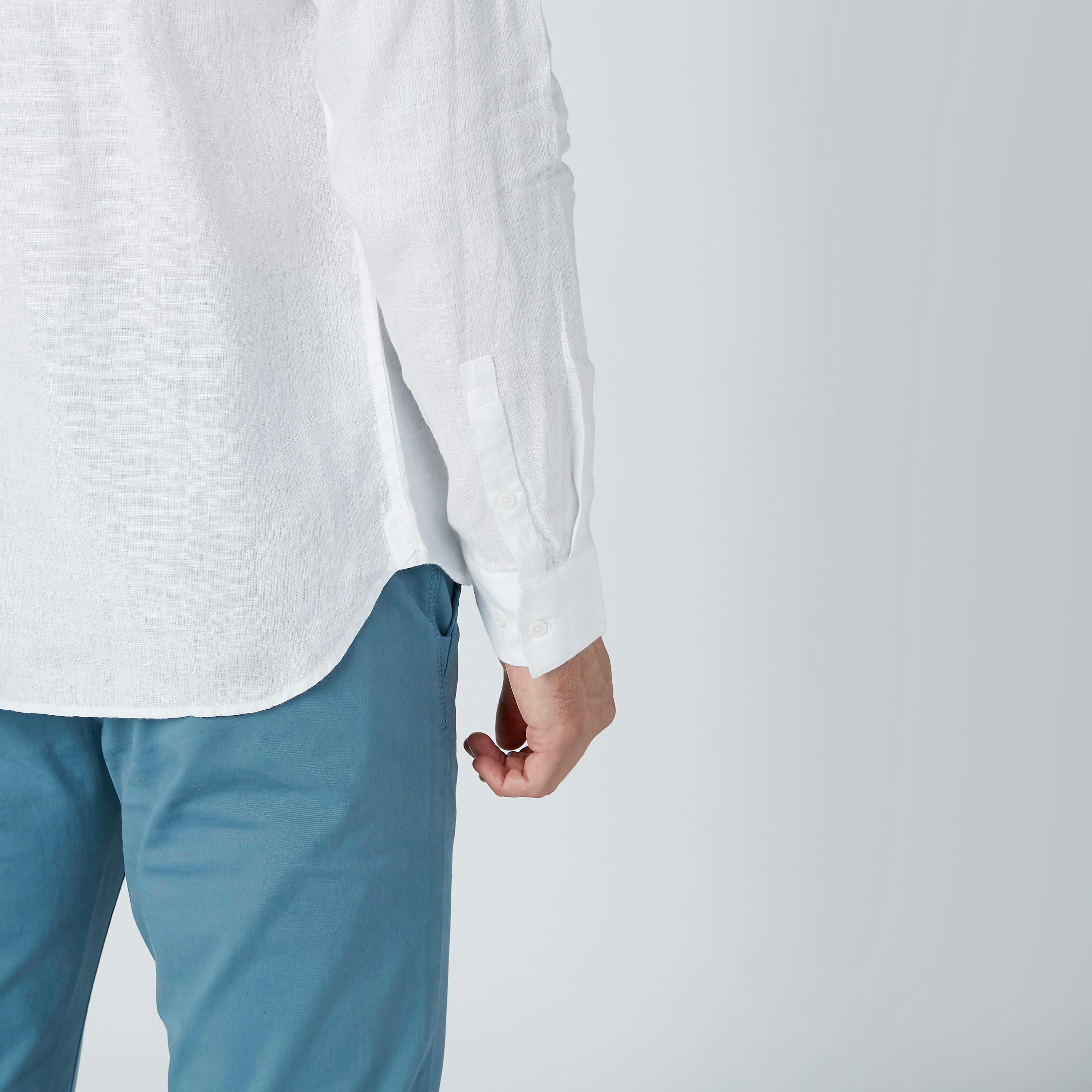 قميص سادة بأكمام طويلة وجيب على الصدر من بيينج هيومان-men-clothing-shirts-image-3