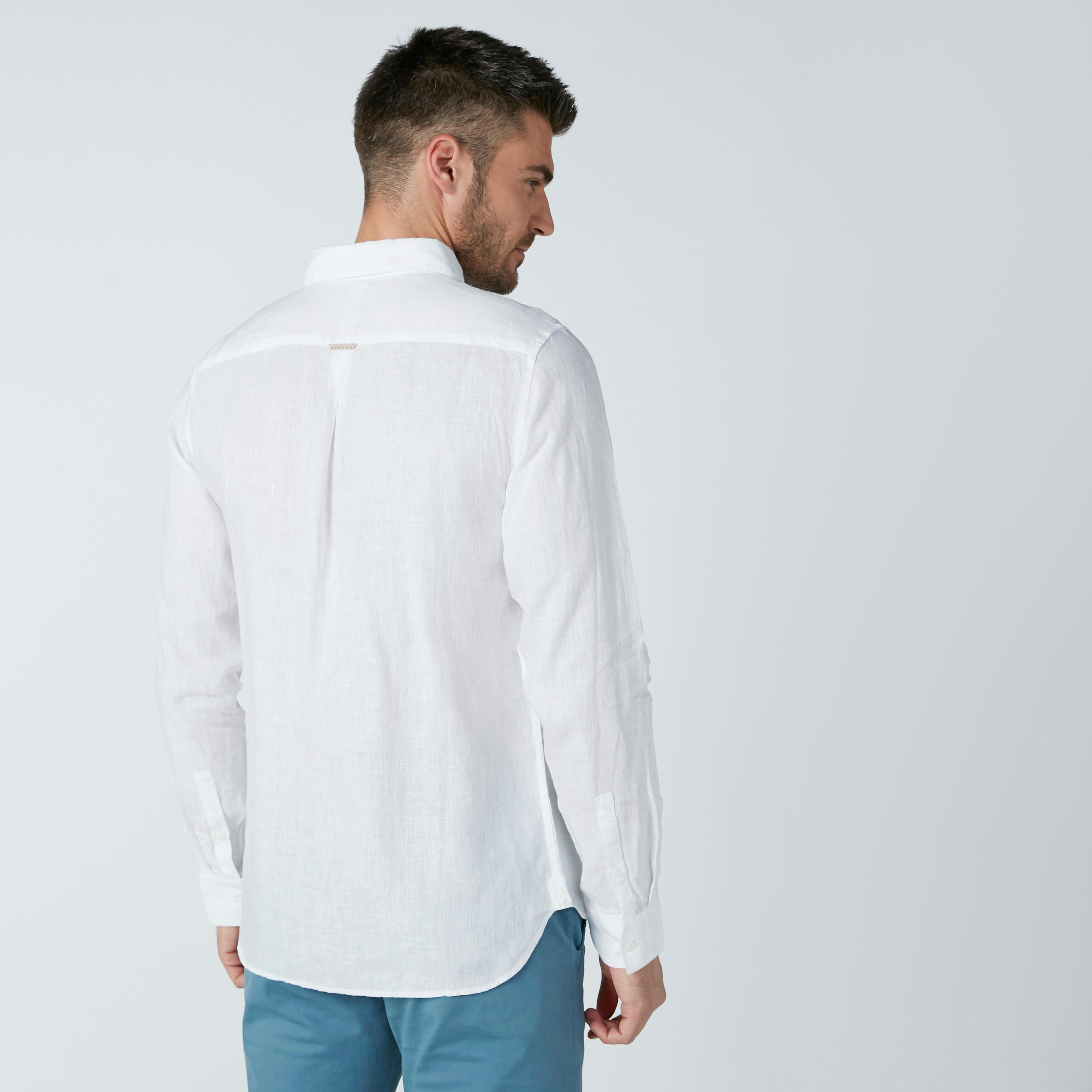 قميص سادة بأكمام طويلة وجيب على الصدر من بيينج هيومان-men-clothing-shirts-image-4