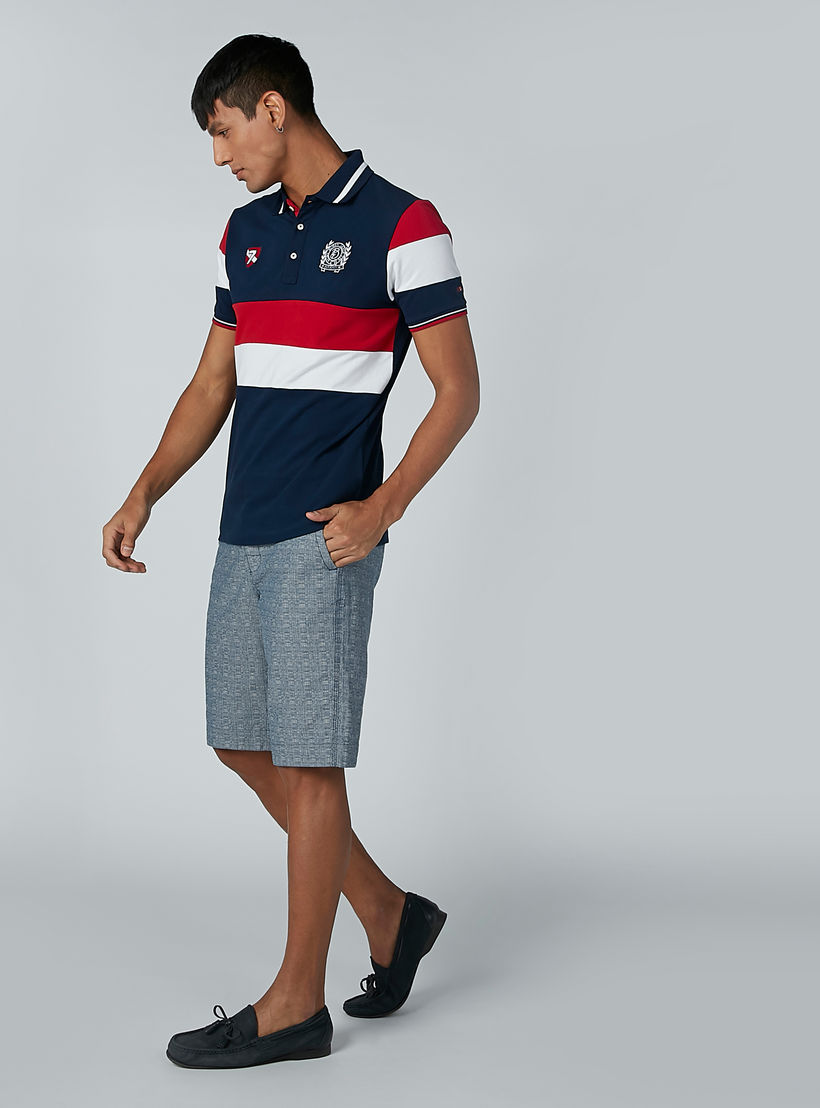 تيشيرت مقلم بياقة بولو وأكمام قصيرة من بيينج هيومان-men-clothing-tshirtsandpolos-polos-image-2