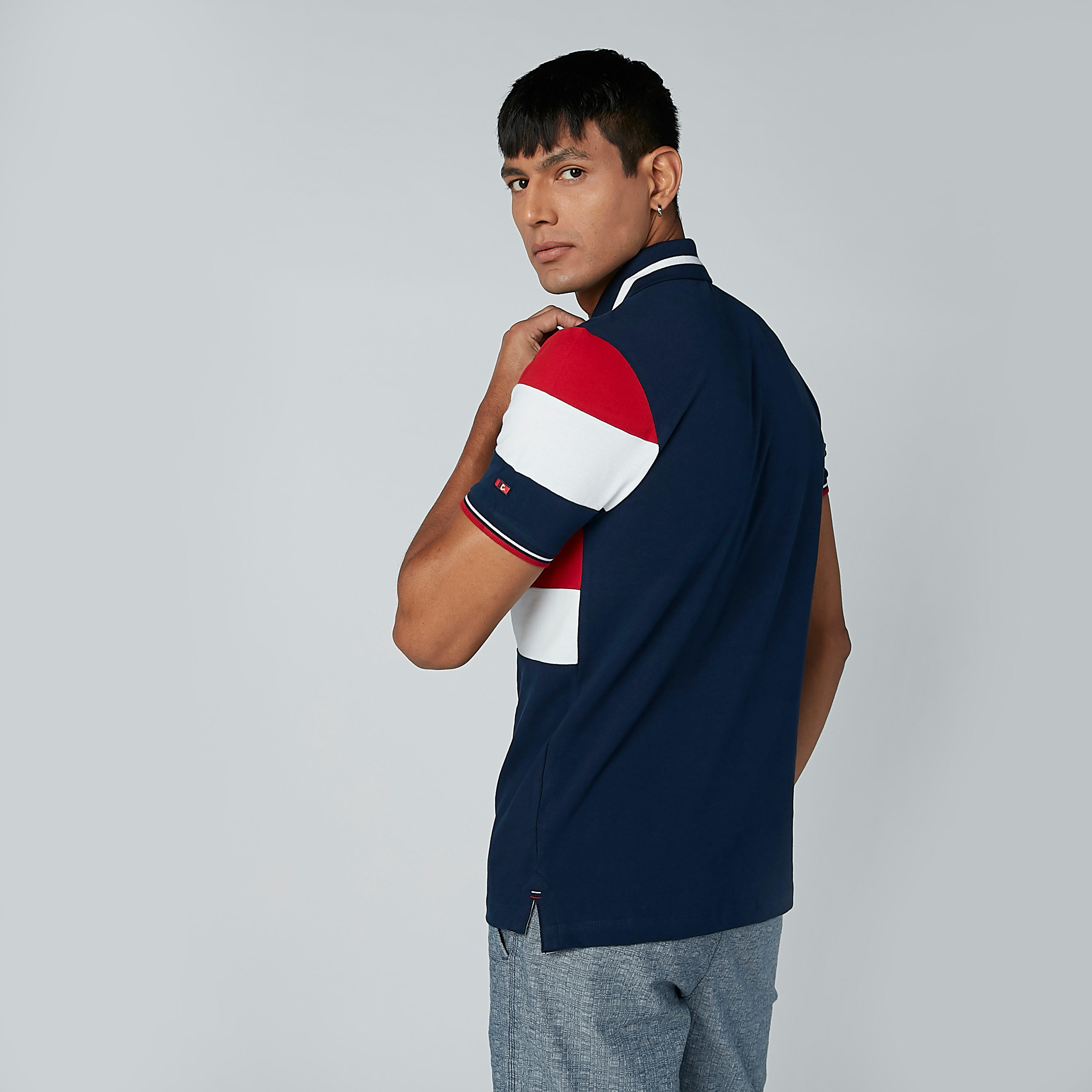 تيشيرت مقلم بياقة بولو وأكمام قصيرة من بيينج هيومان-men-clothing-tshirtsandpolos-polos-image-4
