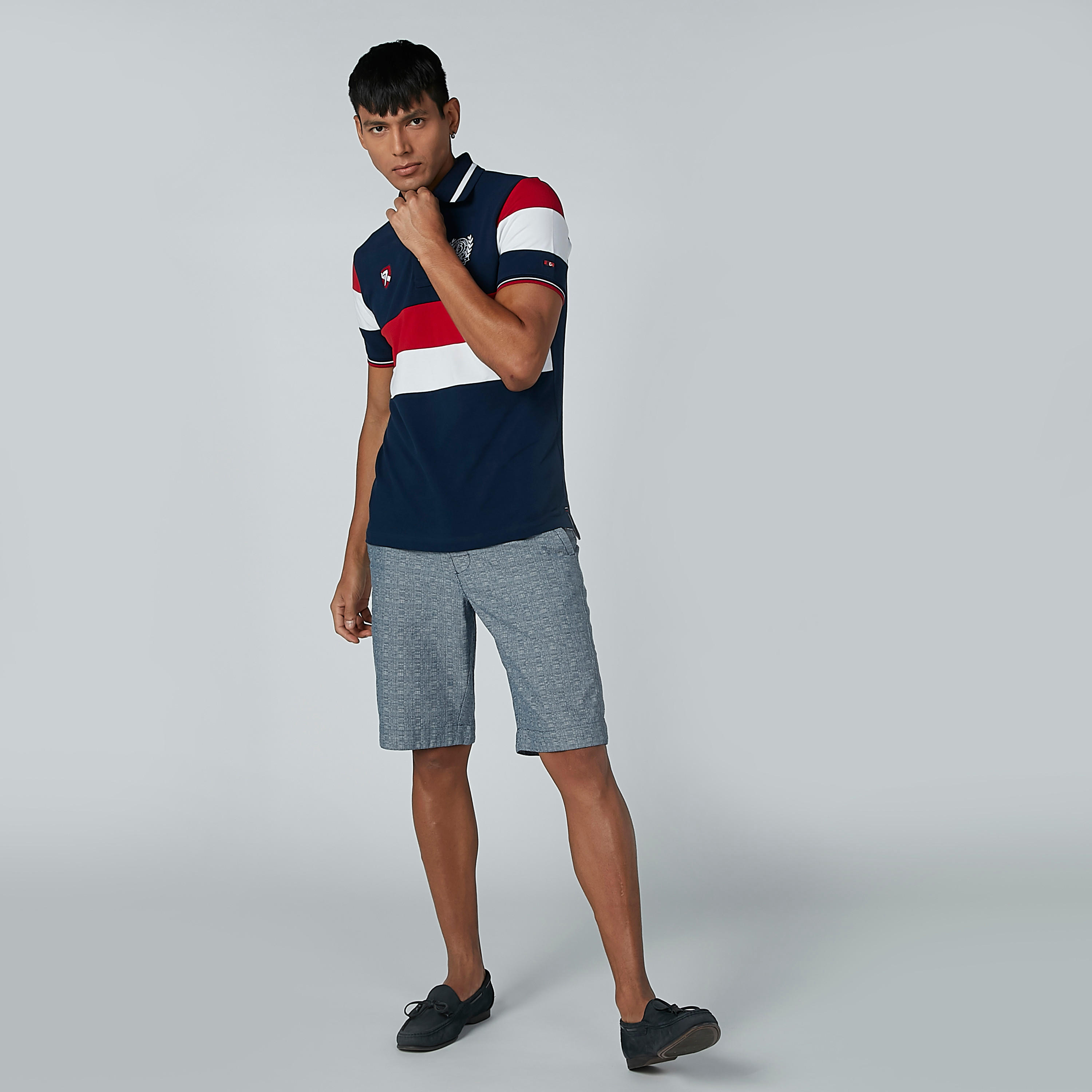تيشيرت مقلم بياقة بولو وأكمام قصيرة من بيينج هيومان-men-clothing-tshirtsandpolos-polos-image-5
