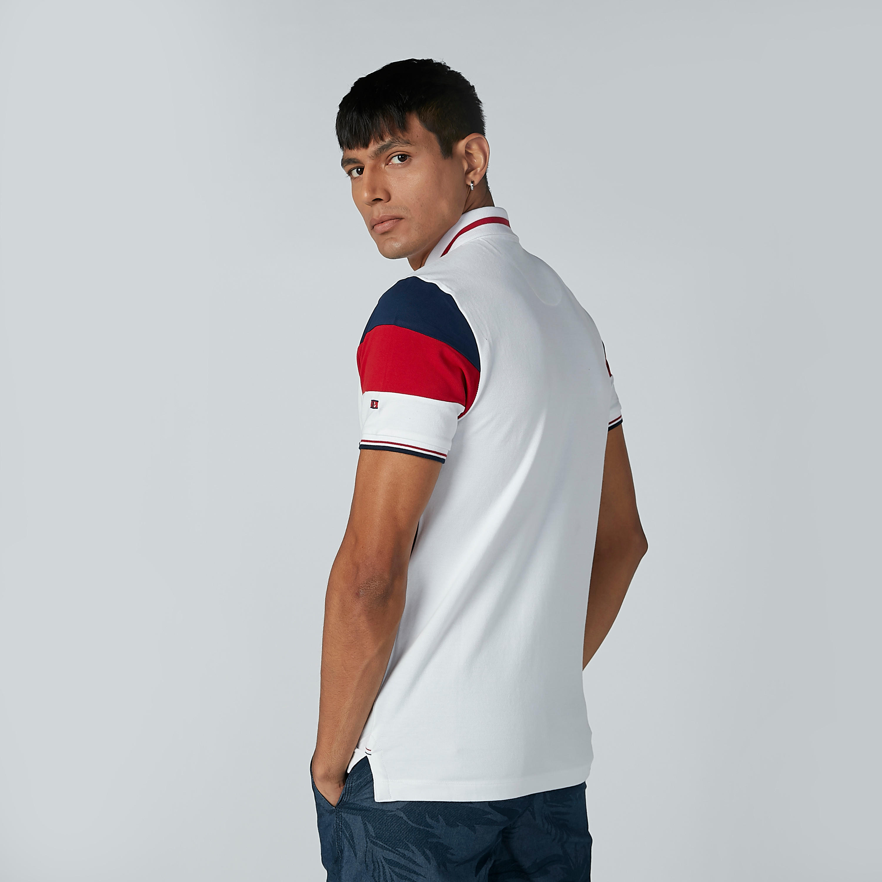 تيشيرت مقلم بياقة بولو وأكمام قصيرة من بيينج هيومان-men-clothing-tshirtsandpolos-polos-image-4