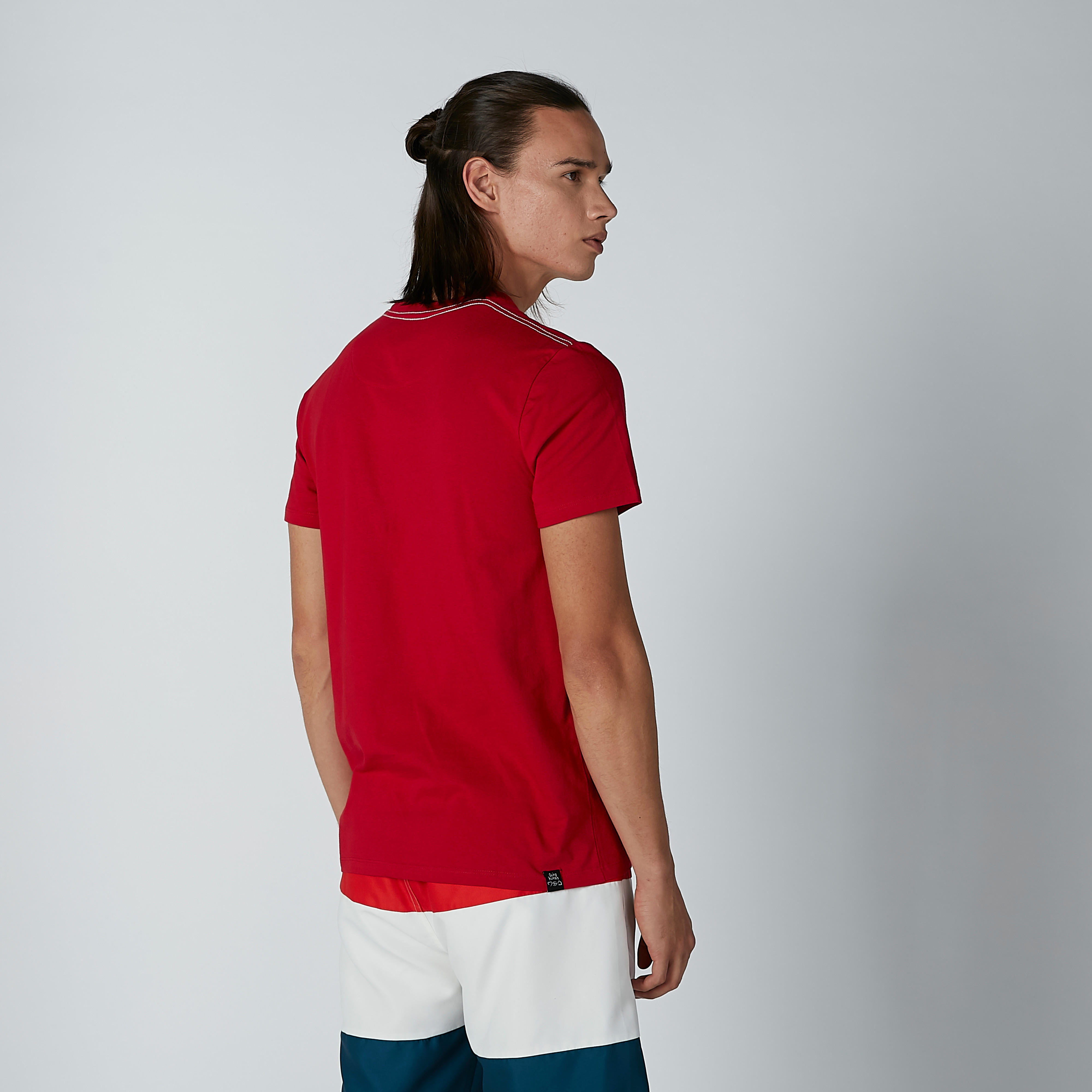 تيشيرت بياقة مستديرة وأكمام قصيرة وطبعات بيينج هيومان-men-clothing-tshirtsandpolos-tshirts-image-3