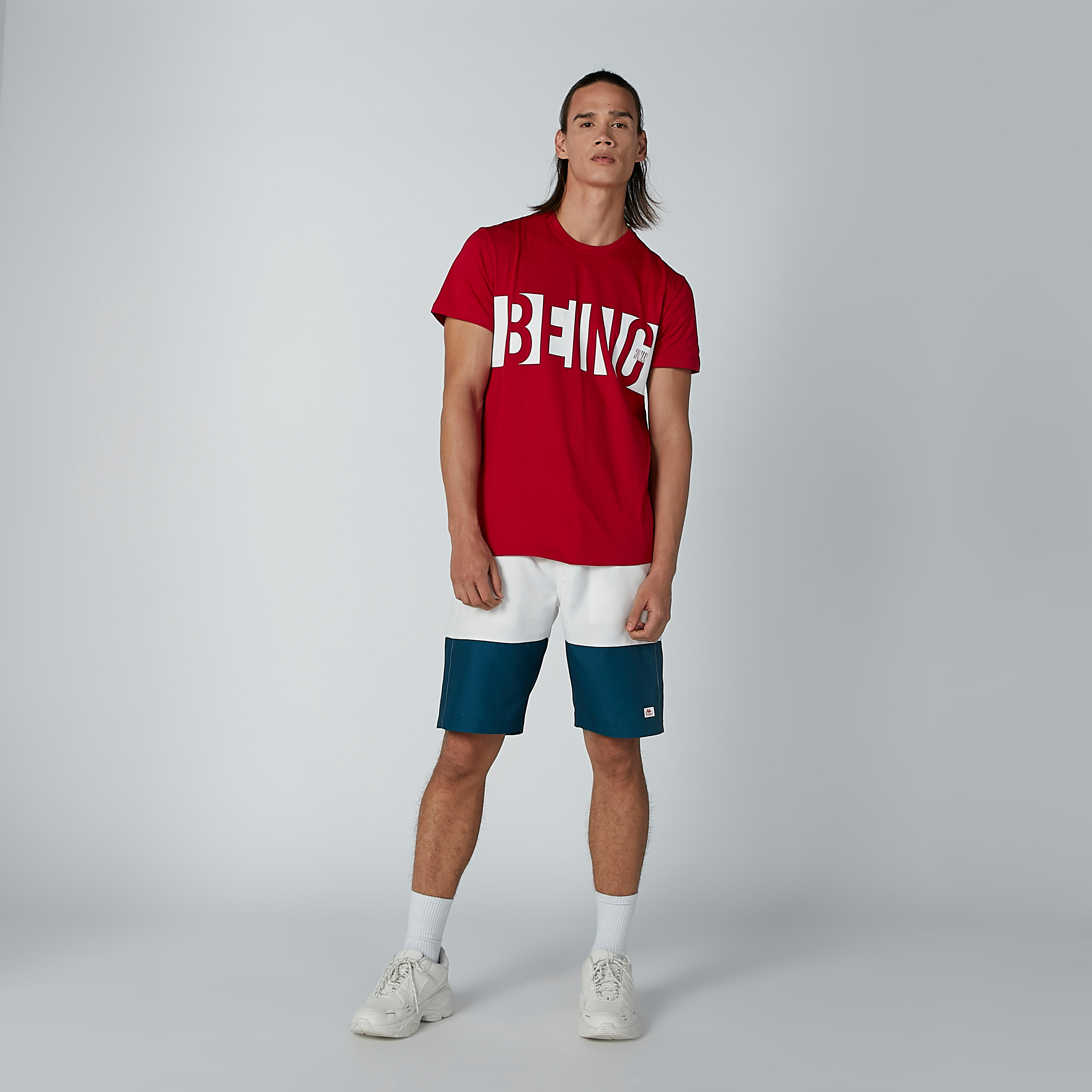 تيشيرت بياقة مستديرة وأكمام قصيرة وطبعات بيينج هيومان-men-clothing-tshirtsandpolos-tshirts-image-1