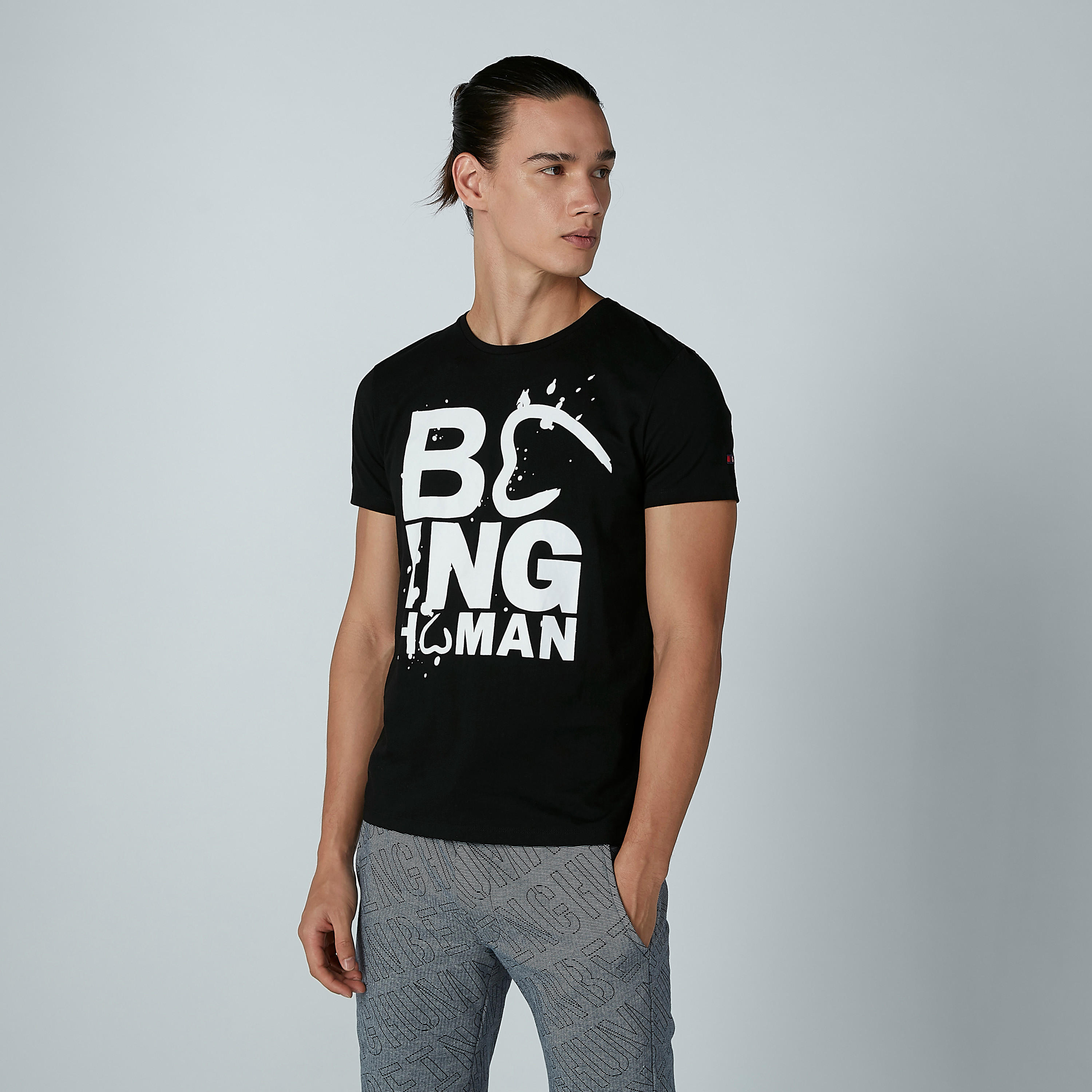 تيشيرت بأكمام قصيرة وطبعات بيينج هيومان-men-clothing-tshirtsandpolos-tshirts-image-1