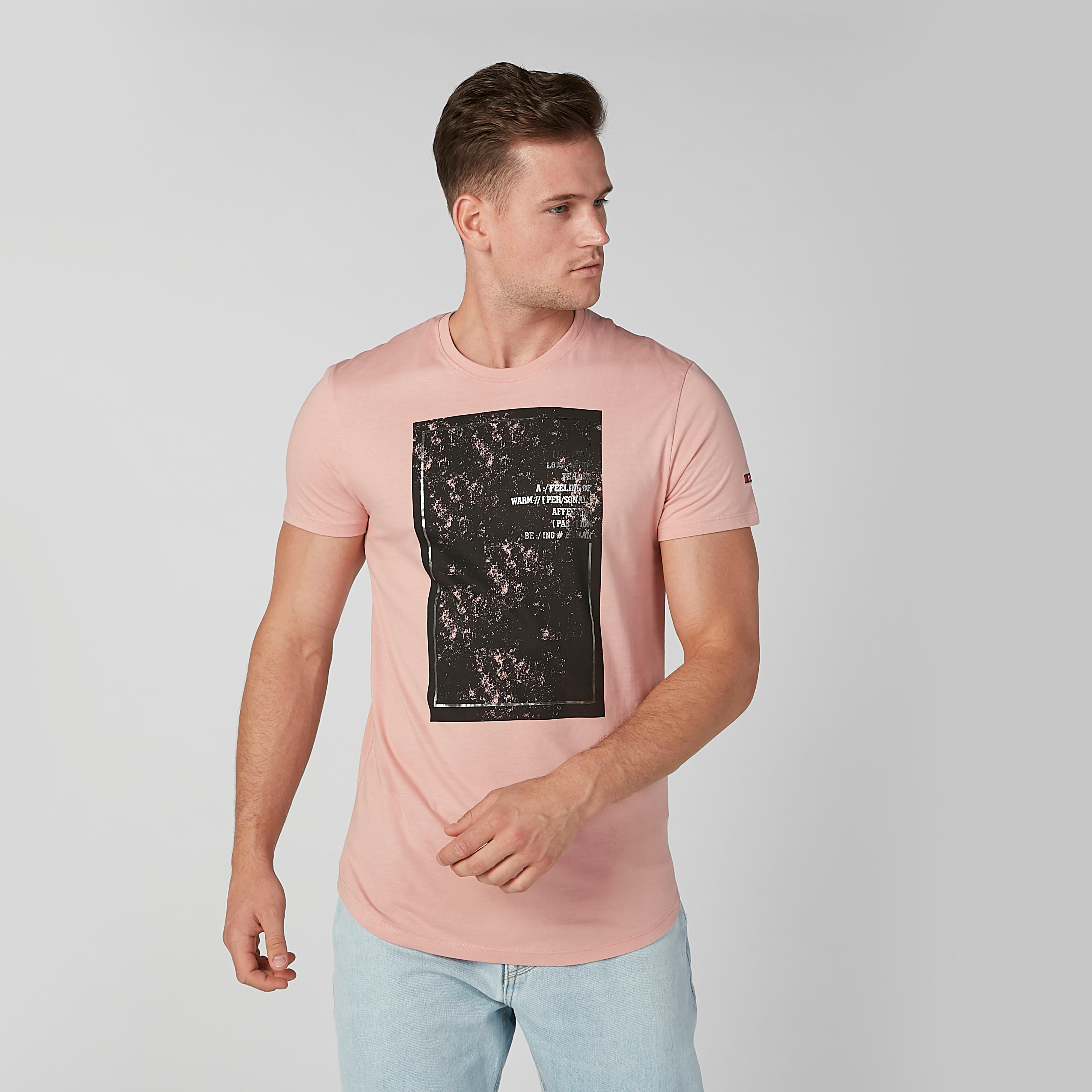 تيشيرت بياقة مستديرة وأكمام قصيرة وطبعات بيينج هيومان-men-clothing-tshirtsandpolos-tshirts-image-3