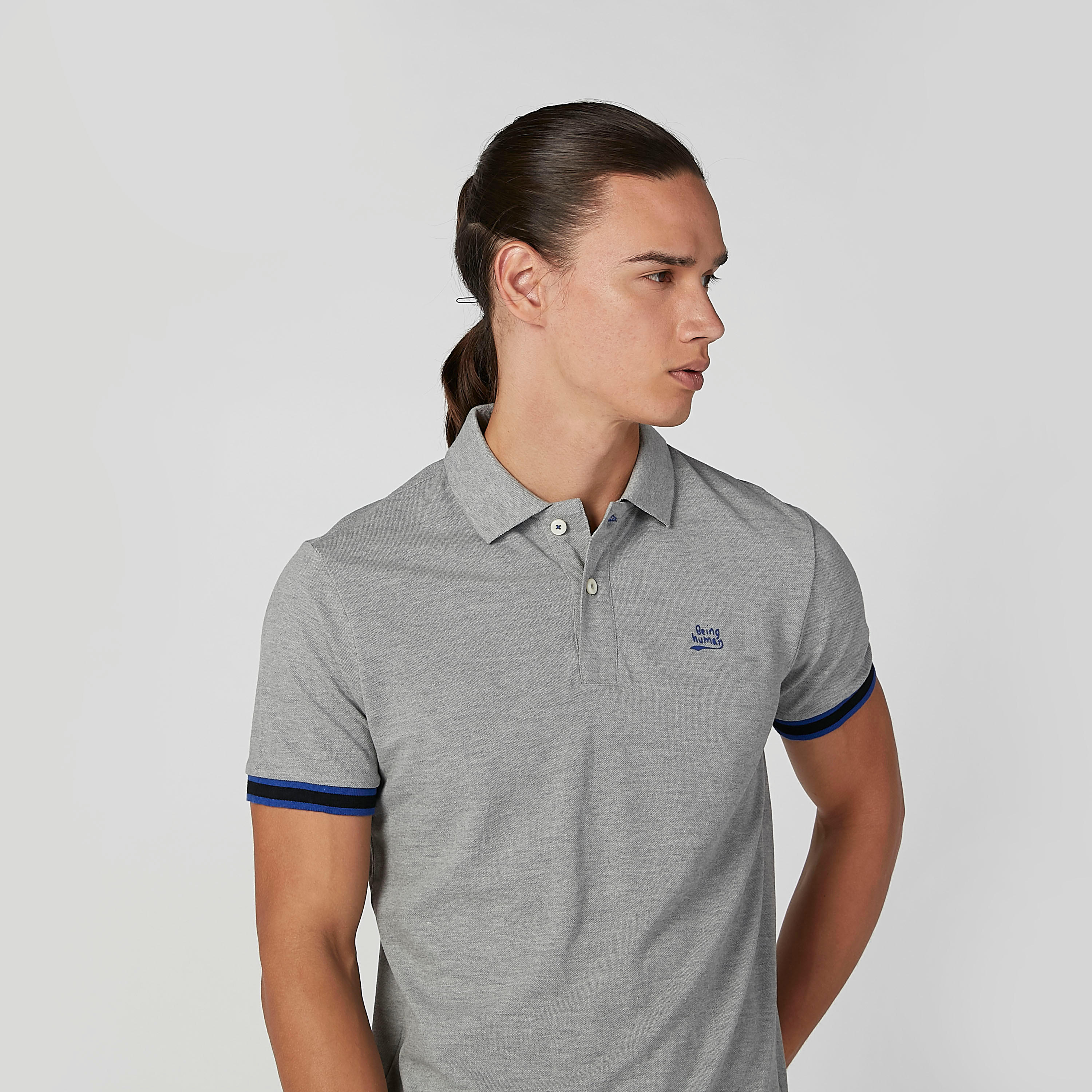 تيشيرت بياقة بولو وأكمام قصيرة بيينج هيومان-men-clothing-tshirtsandpolos-polos-image-4