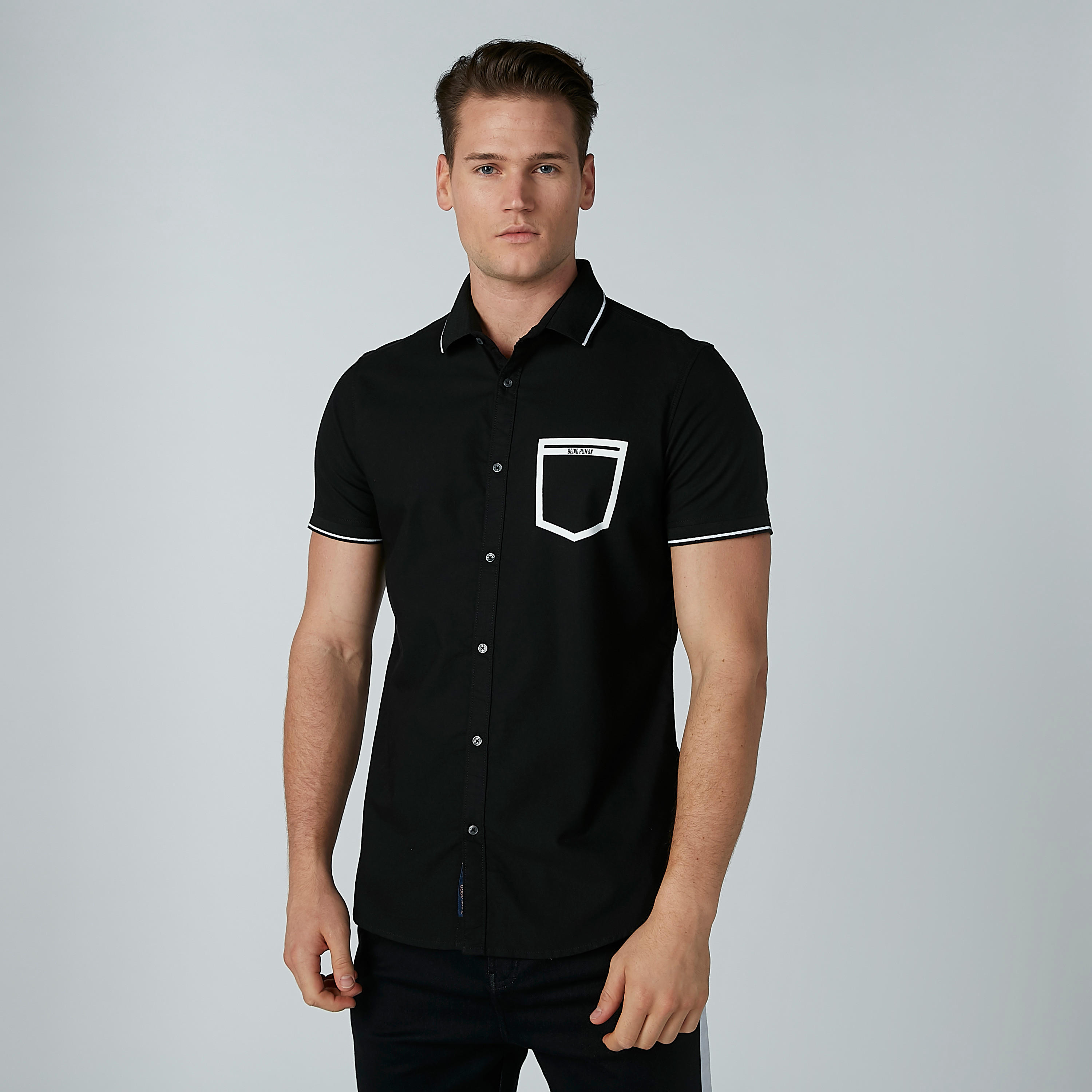 قميص بأكمام قصيرة وطبعات بيينج هيومان-men-clothing-shirts-image-3