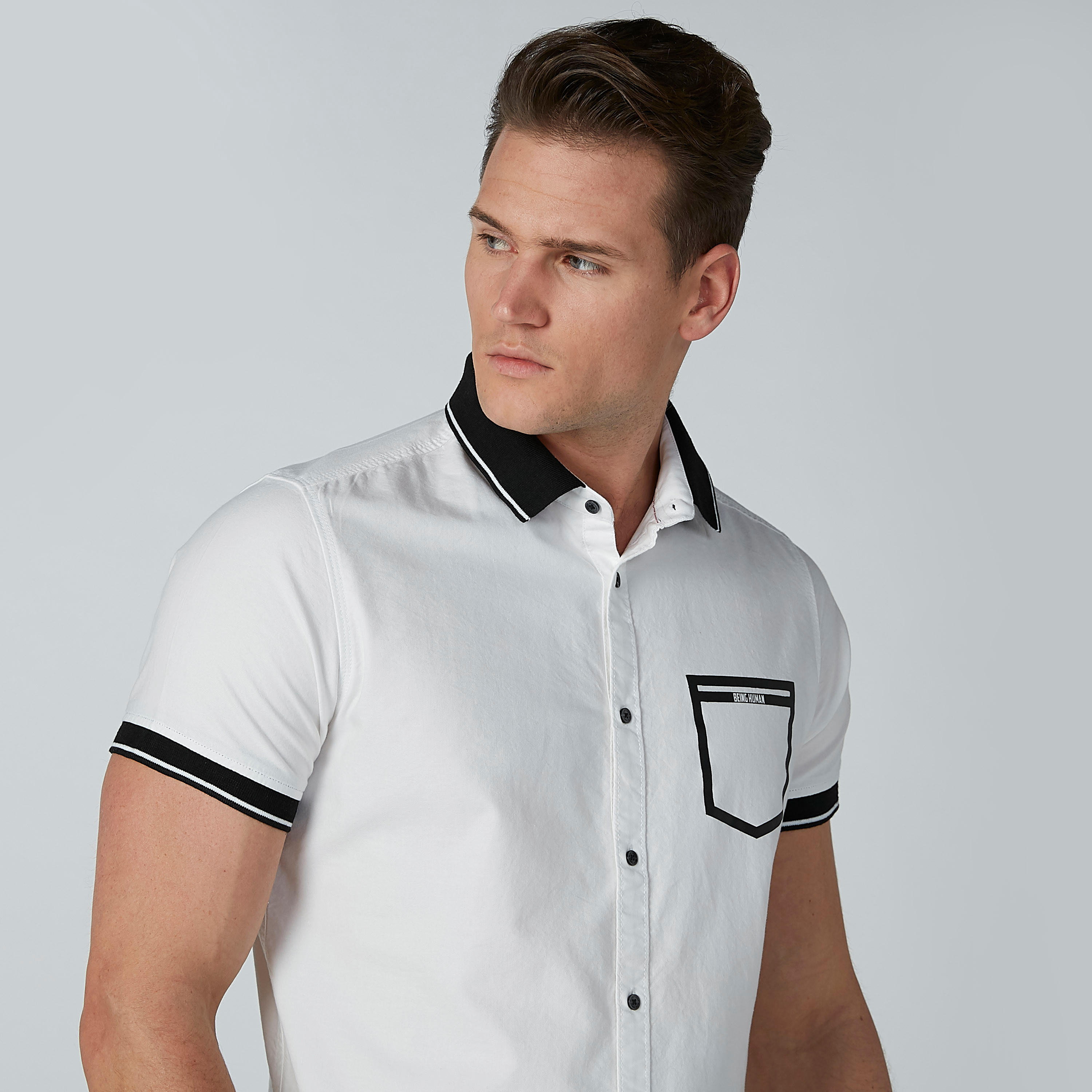 قميص بأكمام قصيرة وطبعات بيينج هيومان-men-clothing-tshirtsandpolos-polos-image-2