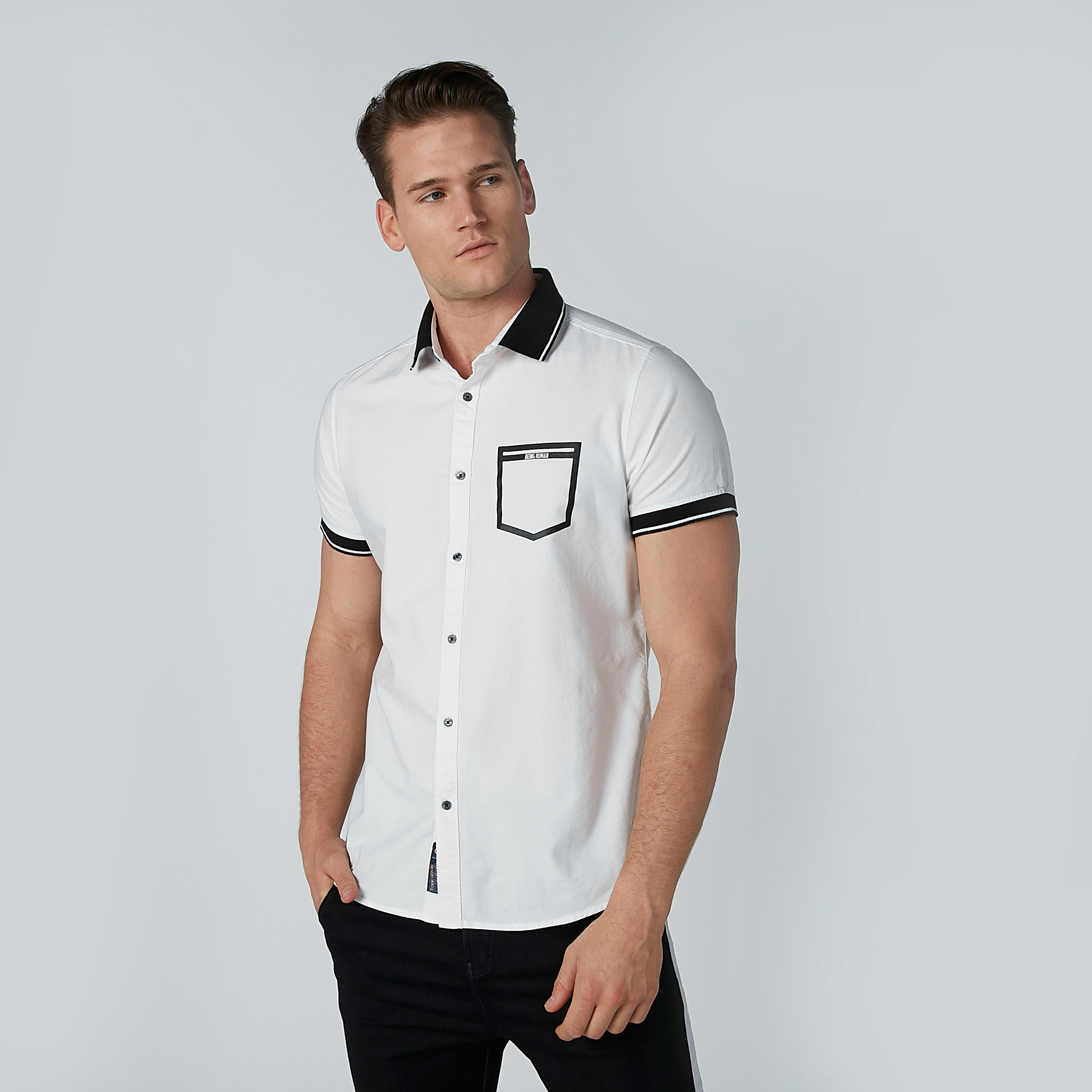 قميص بأكمام قصيرة وطبعات بيينج هيومان-men-clothing-tshirtsandpolos-polos-image-3