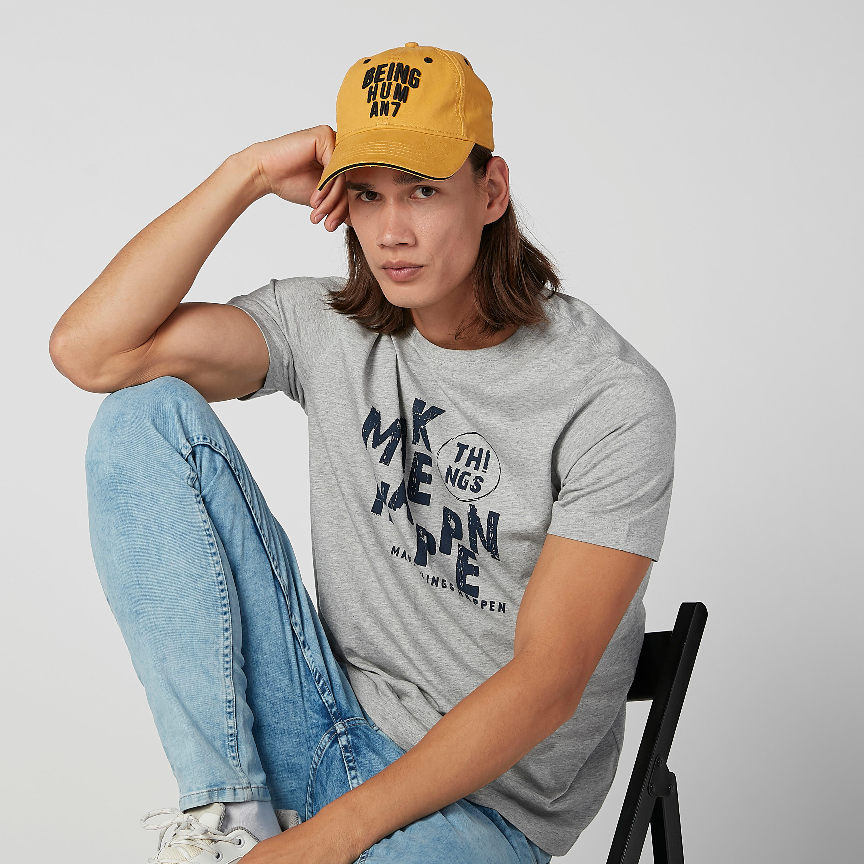 قبعة كاب بارزة الملمس بإبزيم إغلاق بيينج هيومان-men-caps-image-2