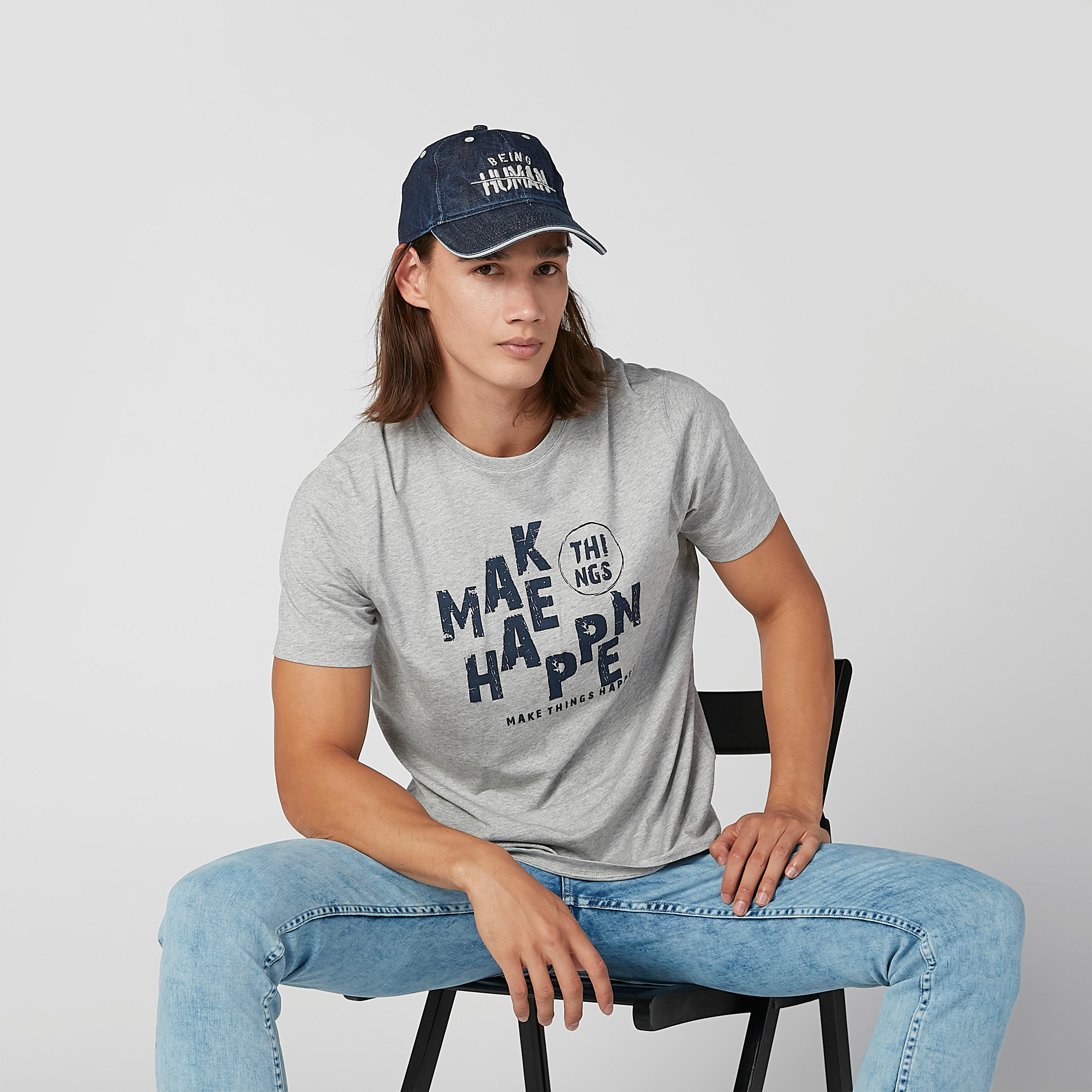 قبعة كاب بارزة الملمس بإبزيم إغلاق بيينج هيومان-men-caps-image-2