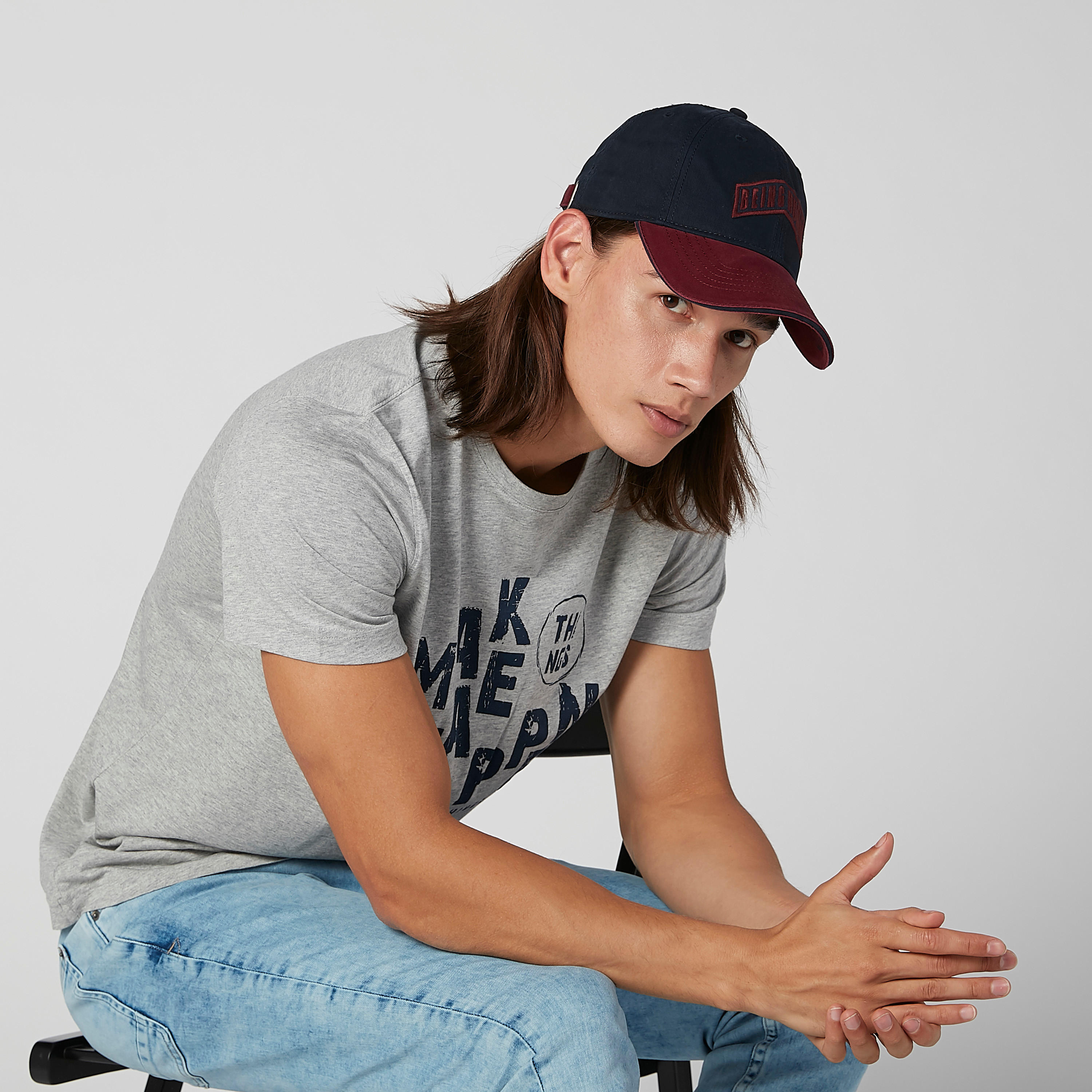 قبعة كاب بارزة الملمس بإبزيم إغلاق بيينج هيومان-men-caps-image-2