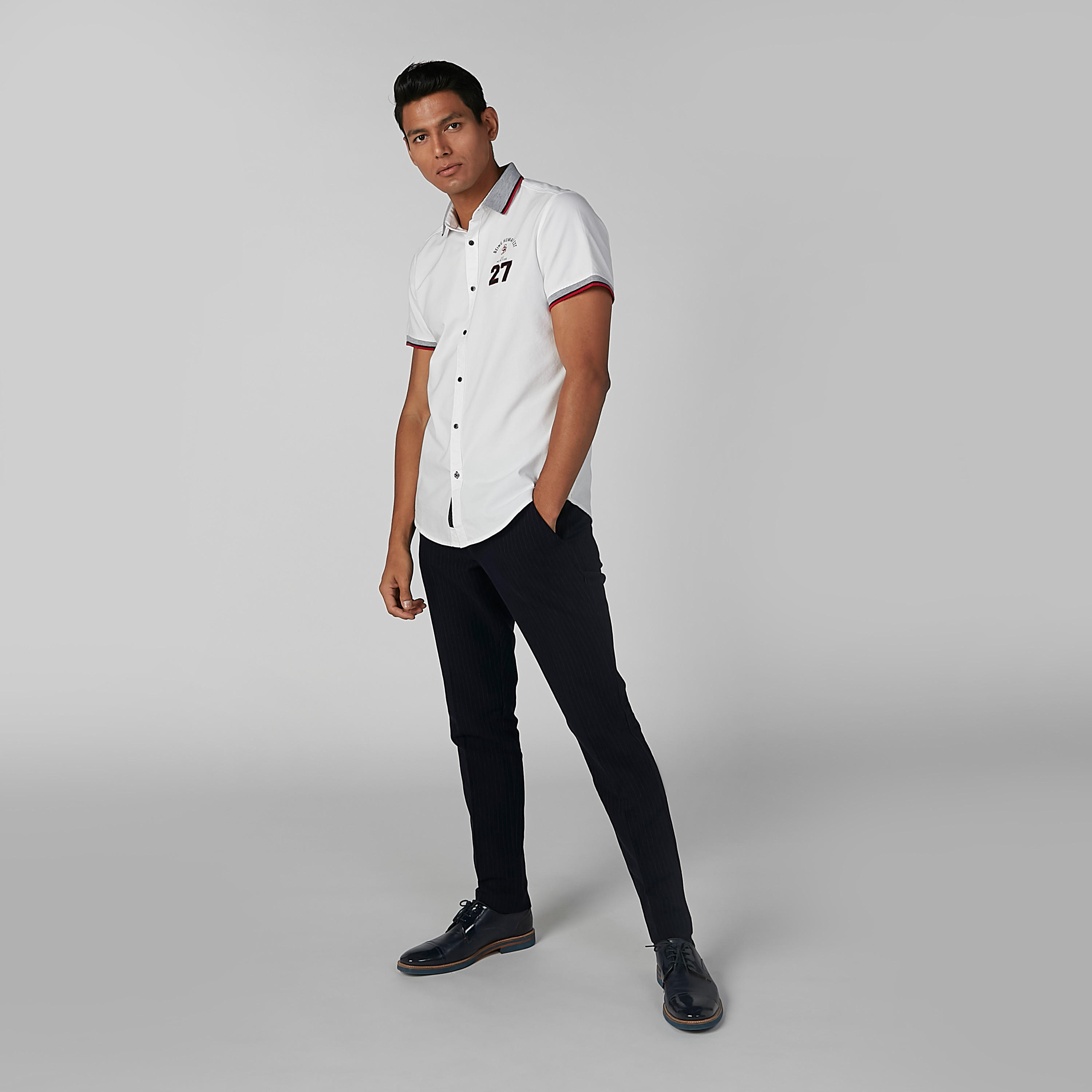 Being Human Embroidered Shirt with Short Sleeves-men-clothing-shirts-image-2