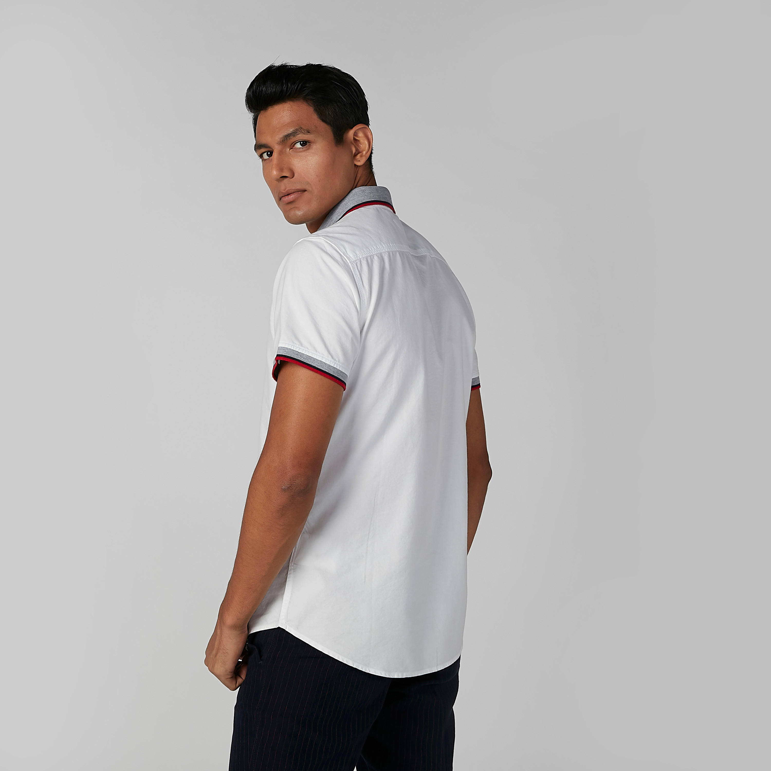 Being Human Embroidered Shirt with Short Sleeves-men-clothing-shirts-image-3
