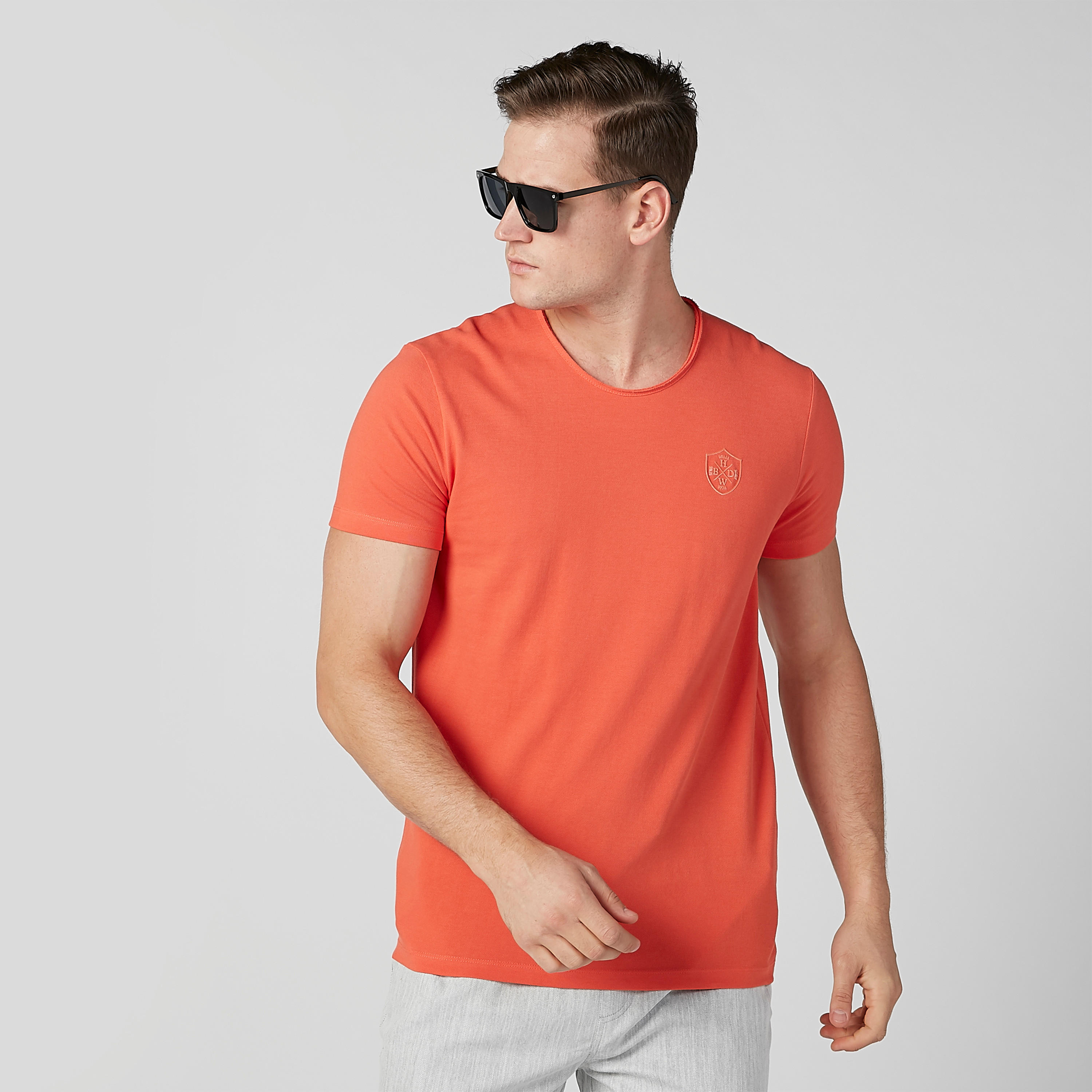 Being Human Plain Round Neck T-shirt with Short Sleeves-men-clothing-tshirtsandpolos-tshirts-image-3
