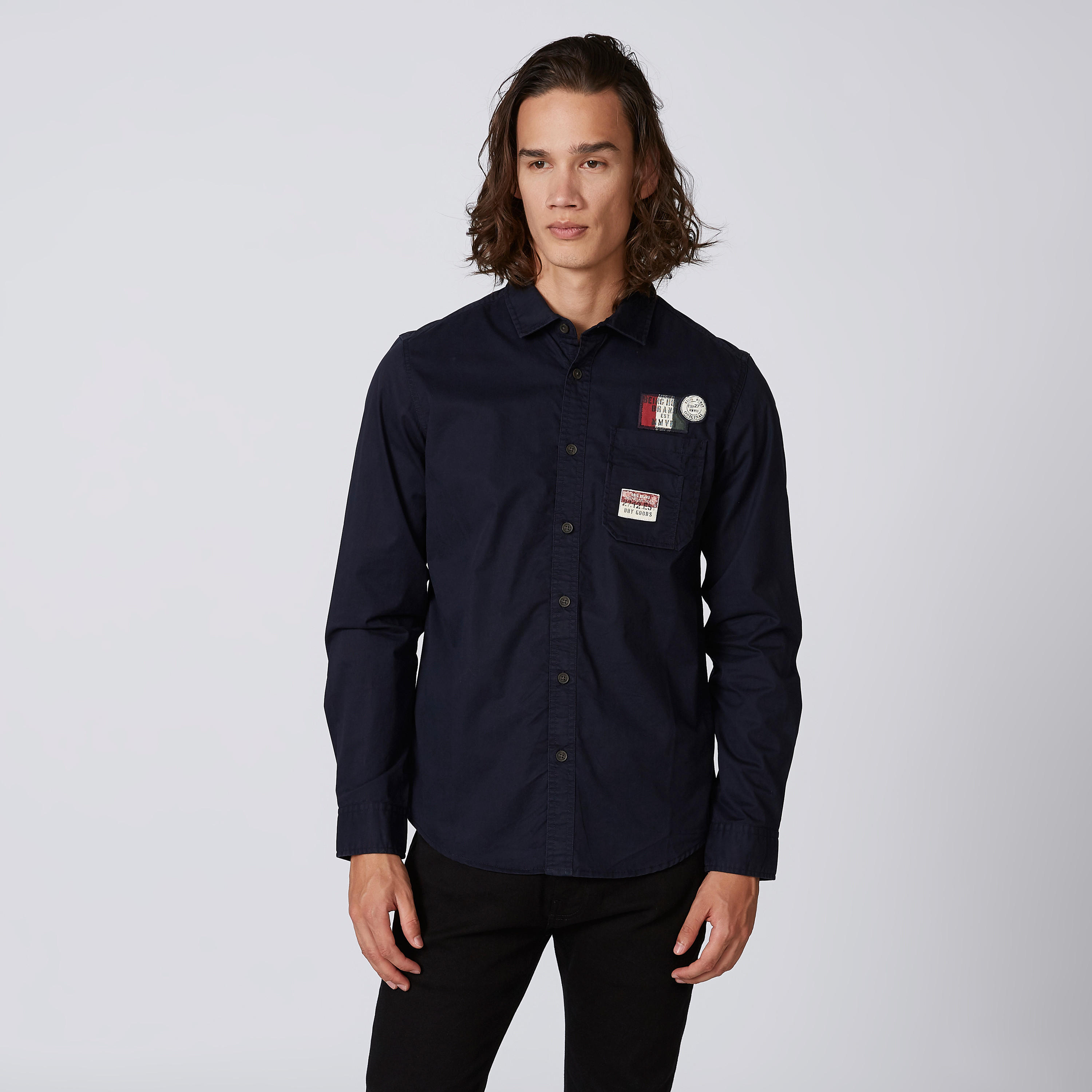 قميص بأكمام طويلة وطبعات بيينج هيومان-men-clothing-shirts-image-1