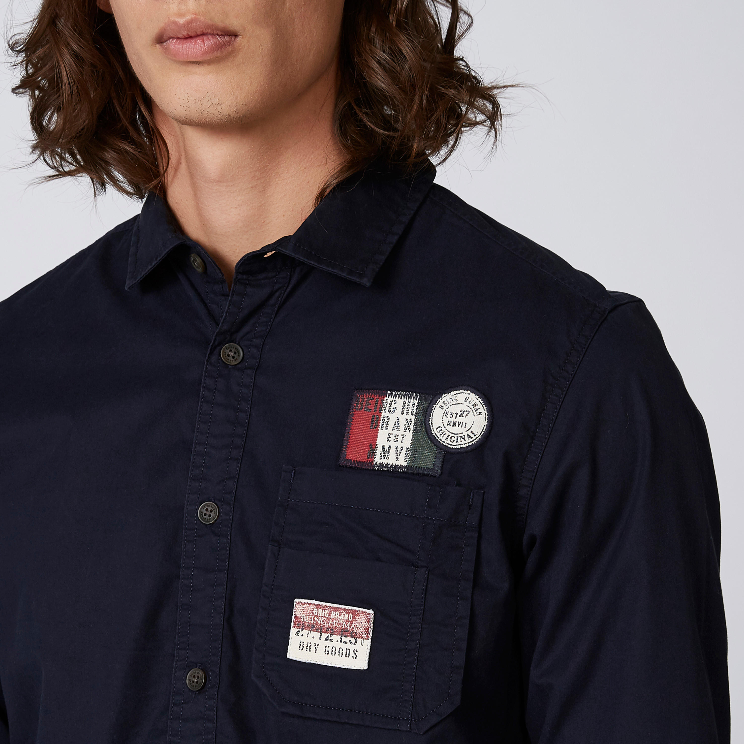 قميص بأكمام طويلة وطبعات بيينج هيومان-men-clothing-shirts-image-5