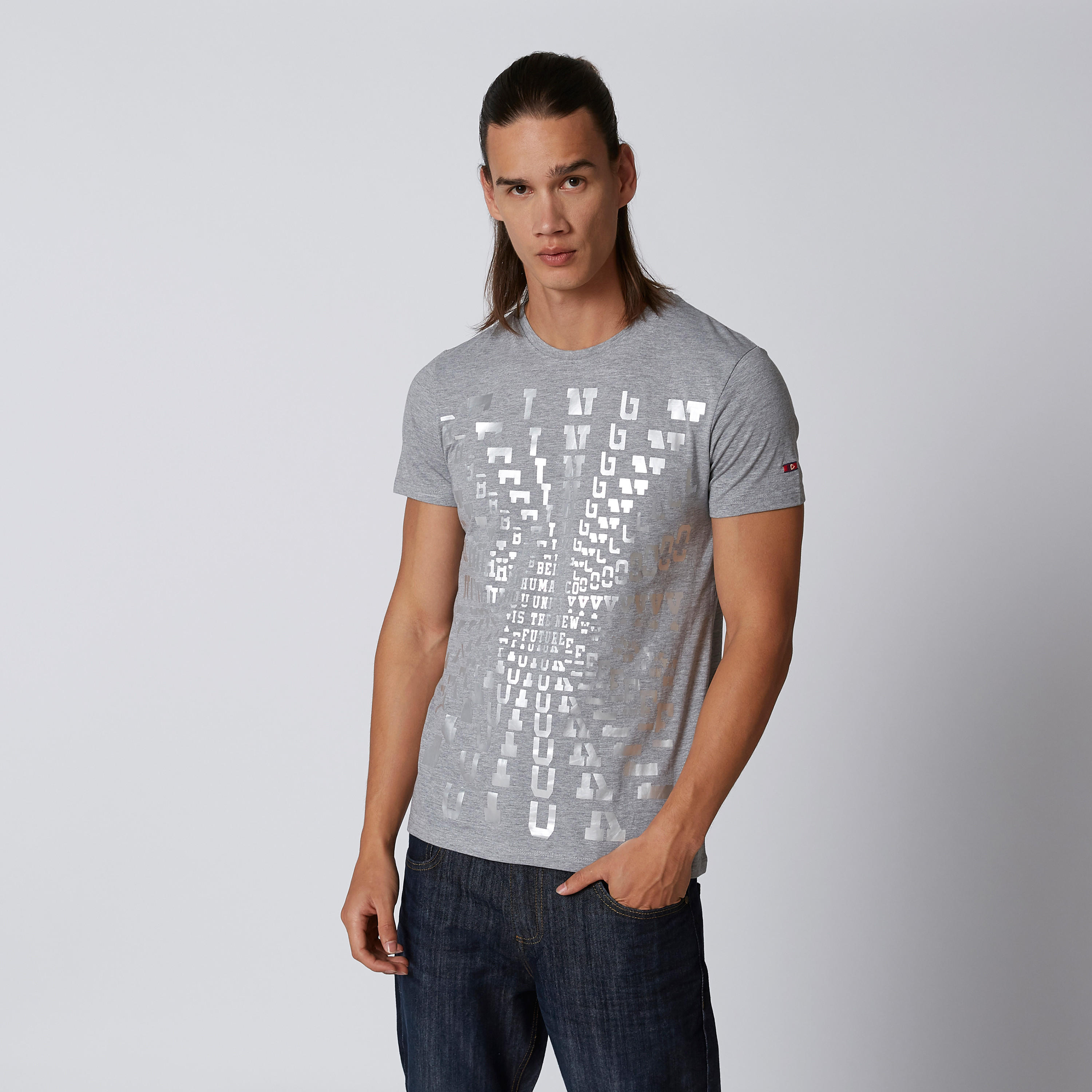 تيشيرت بياقة مستديرة وأكمام قصيرة وطبعات بيينج هيومان-men-clothing-tshirtsandpolos-tshirts-image-4