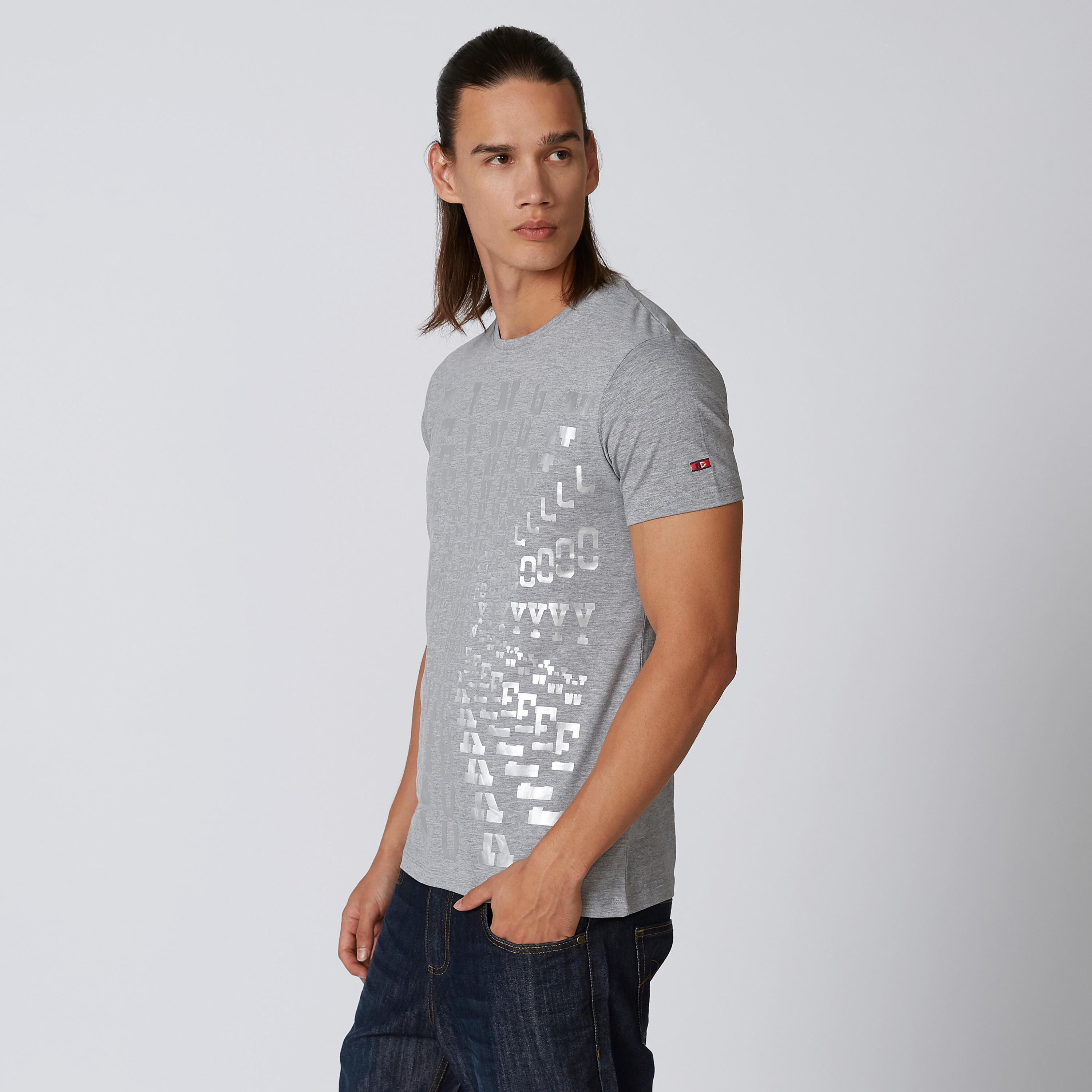 تيشيرت بياقة مستديرة وأكمام قصيرة وطبعات بيينج هيومان-men-clothing-tshirtsandpolos-tshirts-image-6