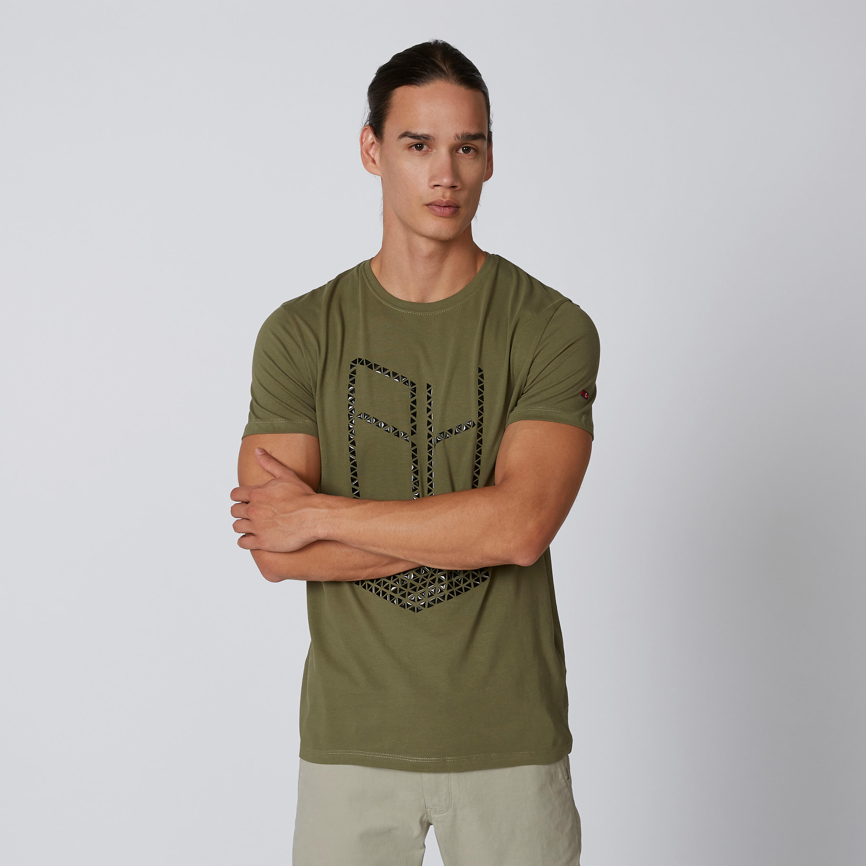 Being Human Embellished T-shirt with Round Neck and Short Sleeves-men-clothing-tshirtsandpolos-tshirts-image-1