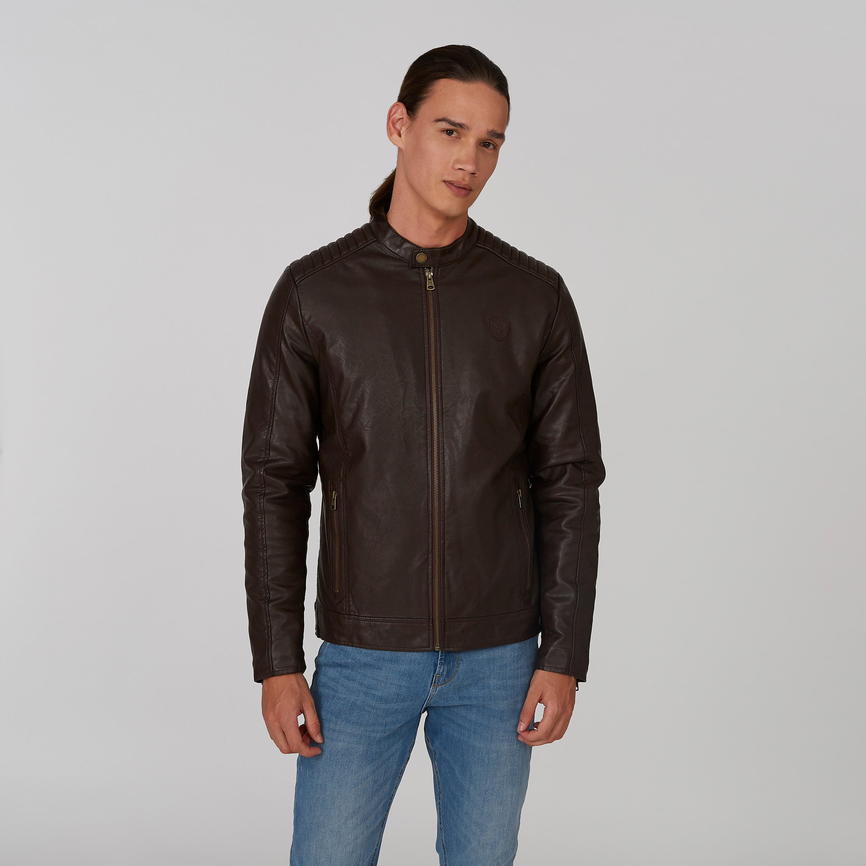جاكيت بايكر بأكمام طويلة وجيوب كنغر من بيينج هيومان-men-clothing-jacketsandblazers-jackets-image-4