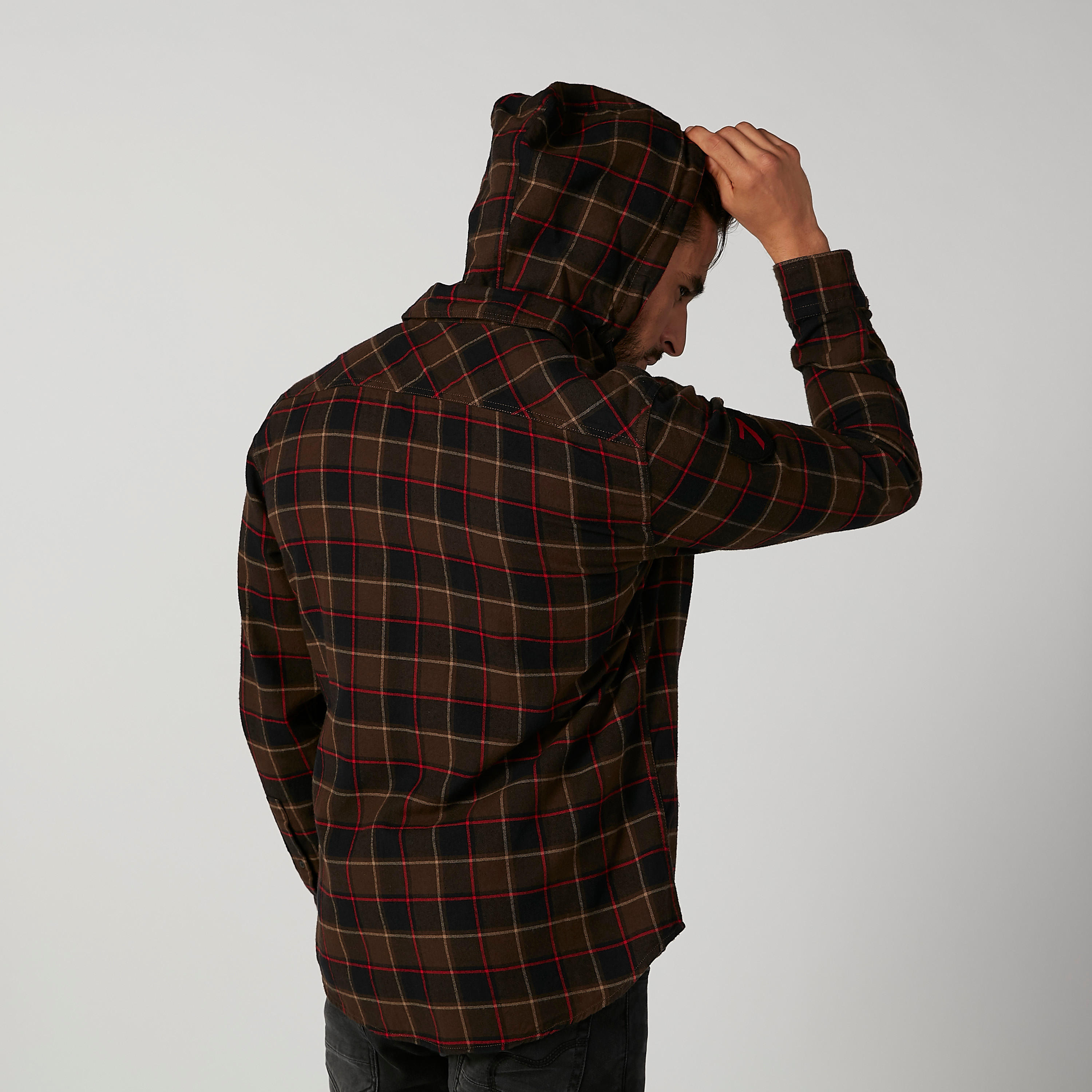 Being Human Chequered Shirt with Long Sleeves and Hood-men-clothing-shirts-image-2
