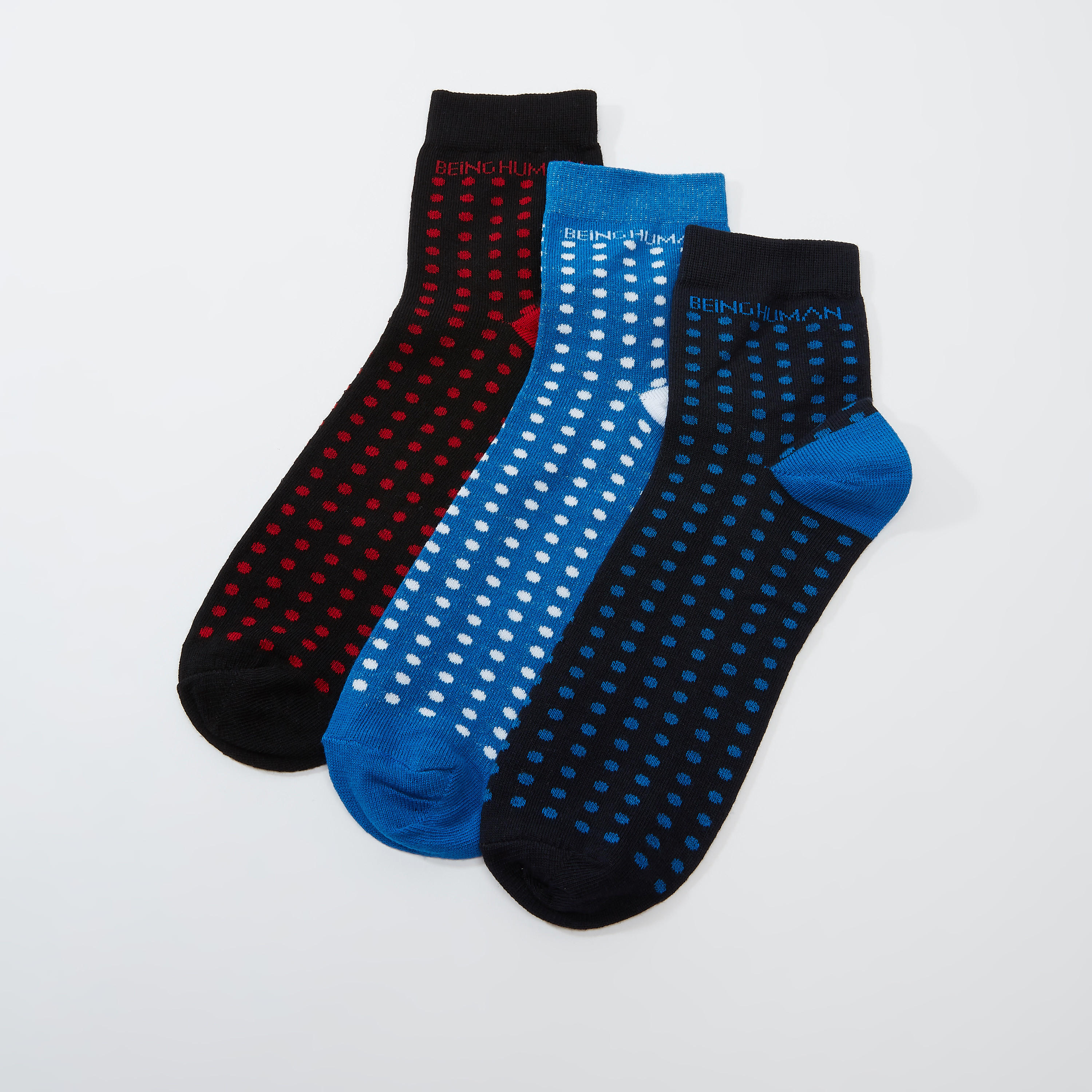 جوارب بطبعات مُنقّطة من بيينج هيومان - طقم من 3 أزواج-men-socks-image-1